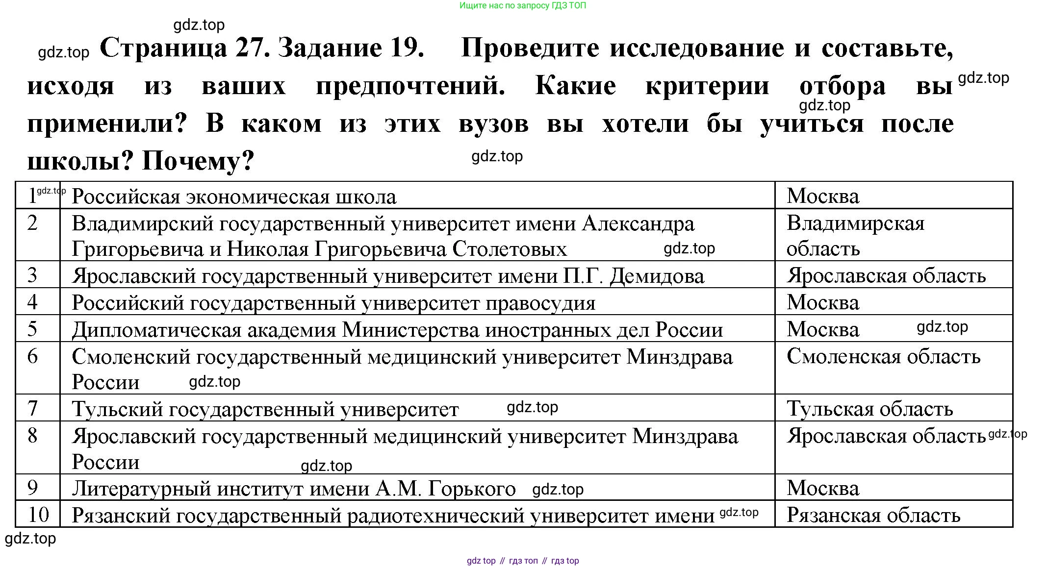 География, 9 класс Мой тренажёр, автор: Николина Вера Викторовна, издательство Просвещение, Москва, 2023, жёлтого цвета, страница 27, номер 19, Решение