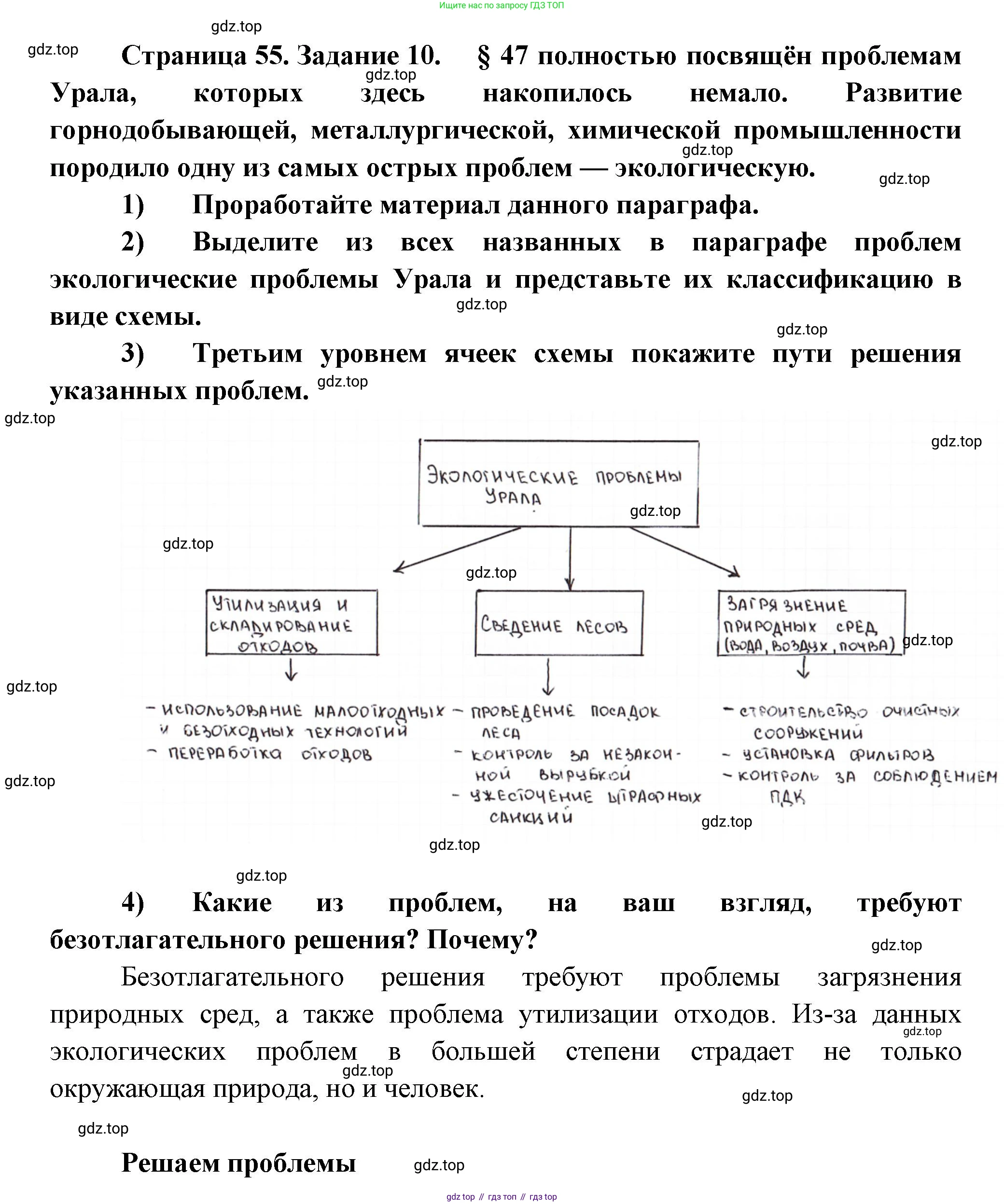 География, 9 класс Мой тренажёр, автор: Николина Вера Викторовна, издательство Просвещение, Москва, 2023, жёлтого цвета, страница 55, номер 10, Решение