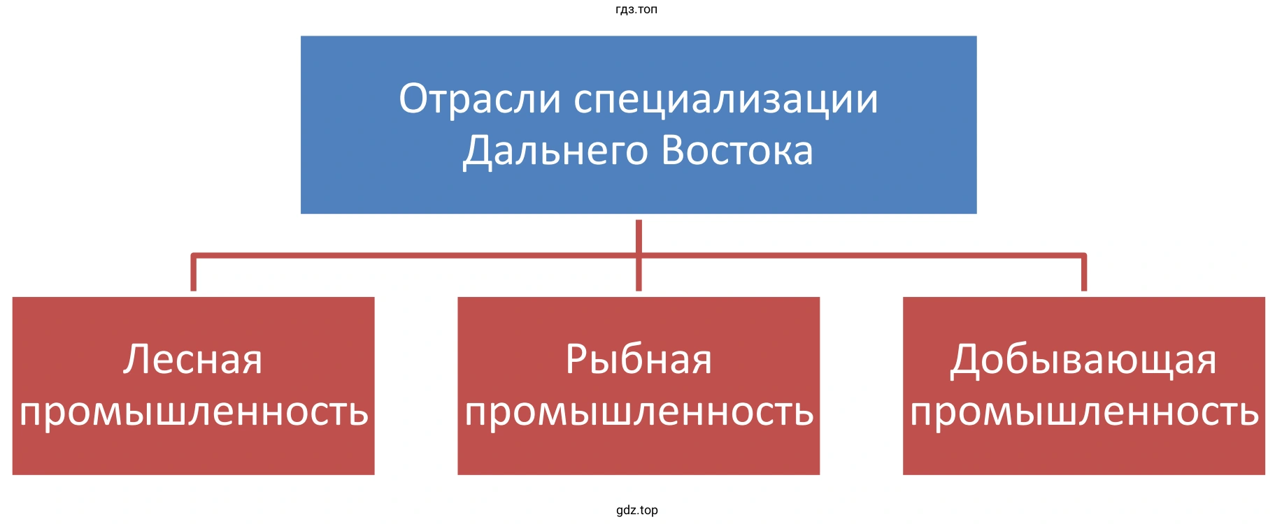 Схема. Отрасли специализации Дальнего Востока