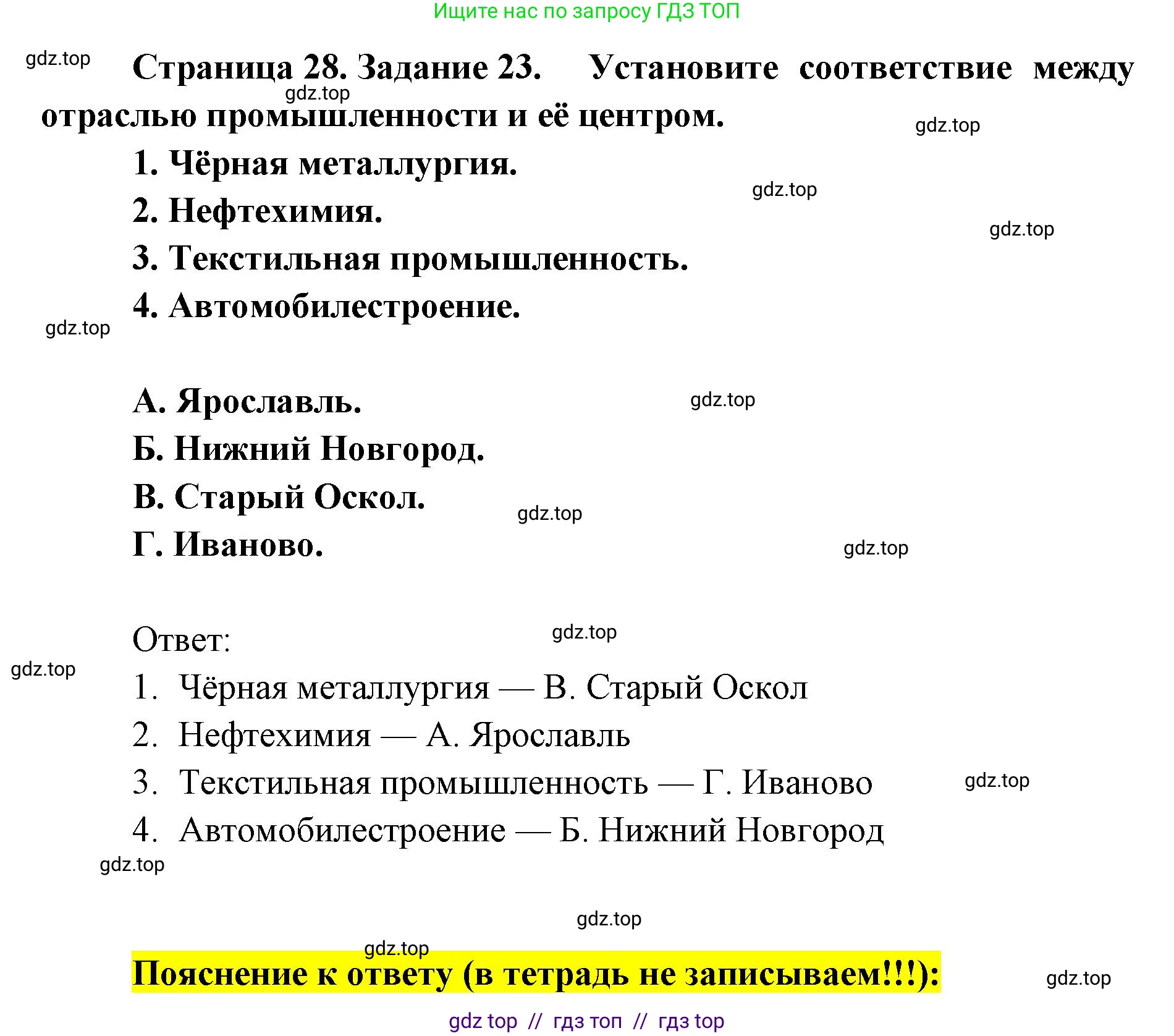 География, 9 класс Мой тренажёр, автор: Николина Вера Викторовна, издательство Просвещение, Москва, 2023, жёлтого цвета, страница 28, номер 23, Решение 2
