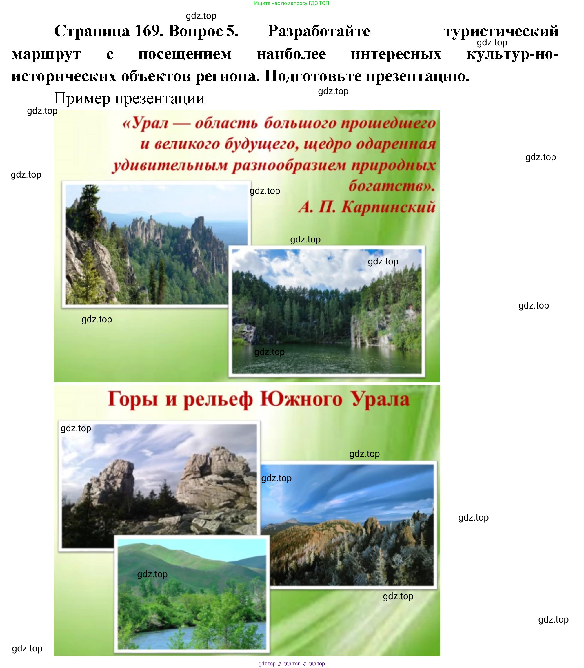 ГДЗ География, 9 класс Учебник, авторы: Таможняя Елена Александровна, Толкунова Светлана Геннадьевна, издательство Просвещение, Москва, 2022, страница 169, номер 5, Решение