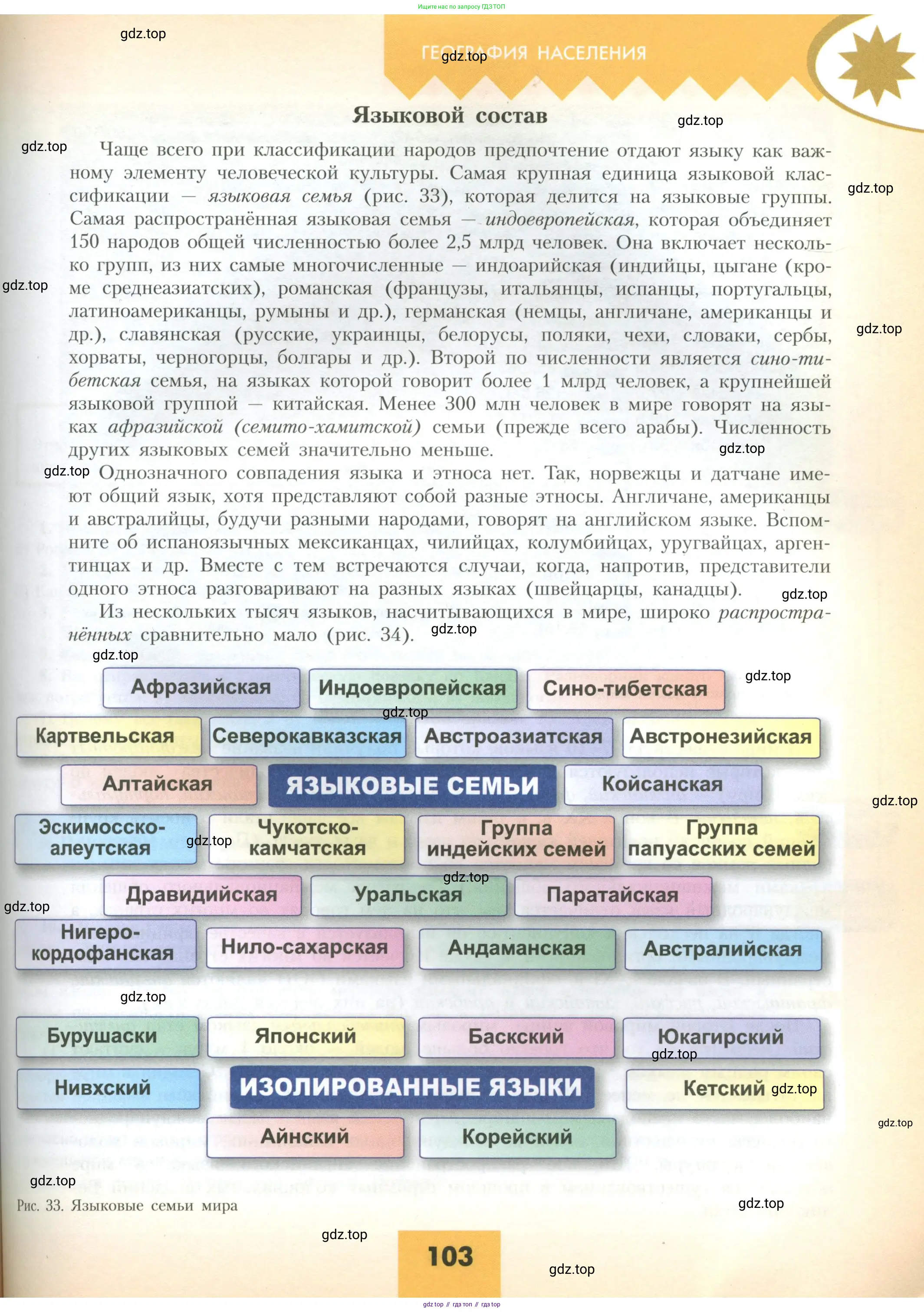 География, 10 класс Учебник, авторы: Гладкий Юрий Никифорович, Николина Вера Викторовна, издательство Просвещение, Москва, 2019, жёлтого цвета, страница 103
