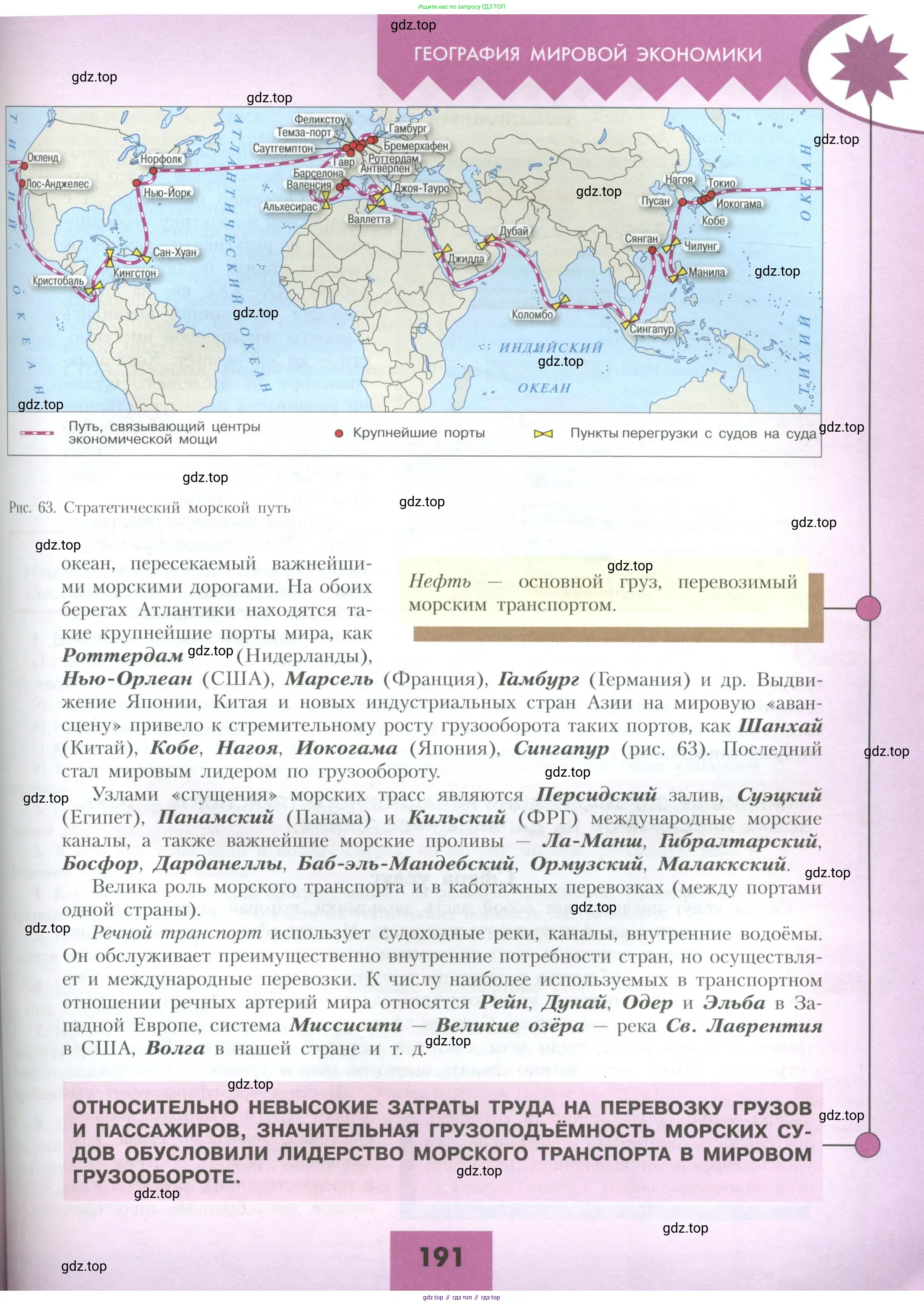 География, 10 класс Учебник, авторы: Гладкий Юрий Никифорович, Николина Вера Викторовна, издательство Просвещение, Москва, 2019, жёлтого цвета, страница 191