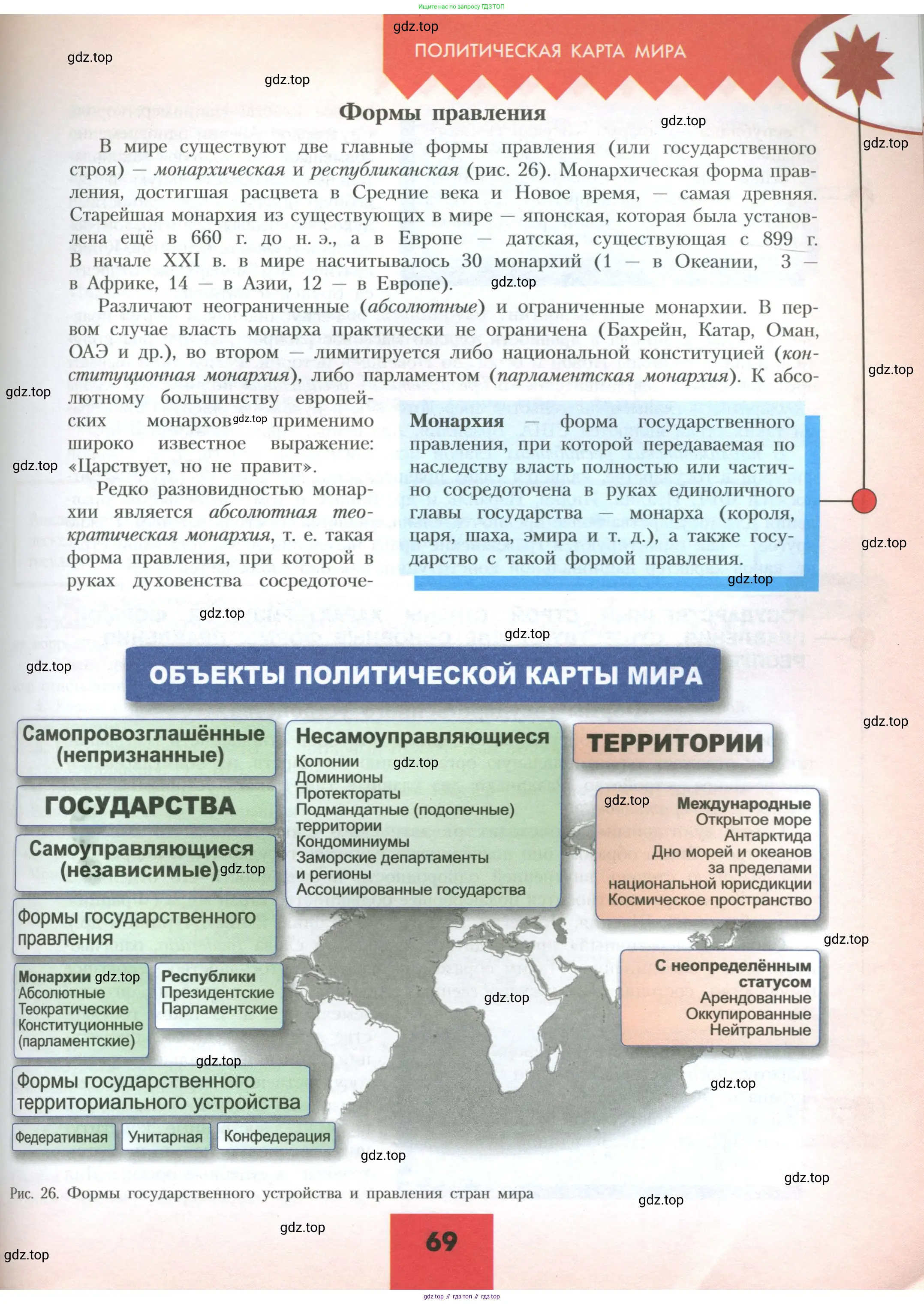 География, 10 класс Учебник, авторы: Гладкий Юрий Никифорович, Николина Вера Викторовна, издательство Просвещение, Москва, 2019, жёлтого цвета, страница 69