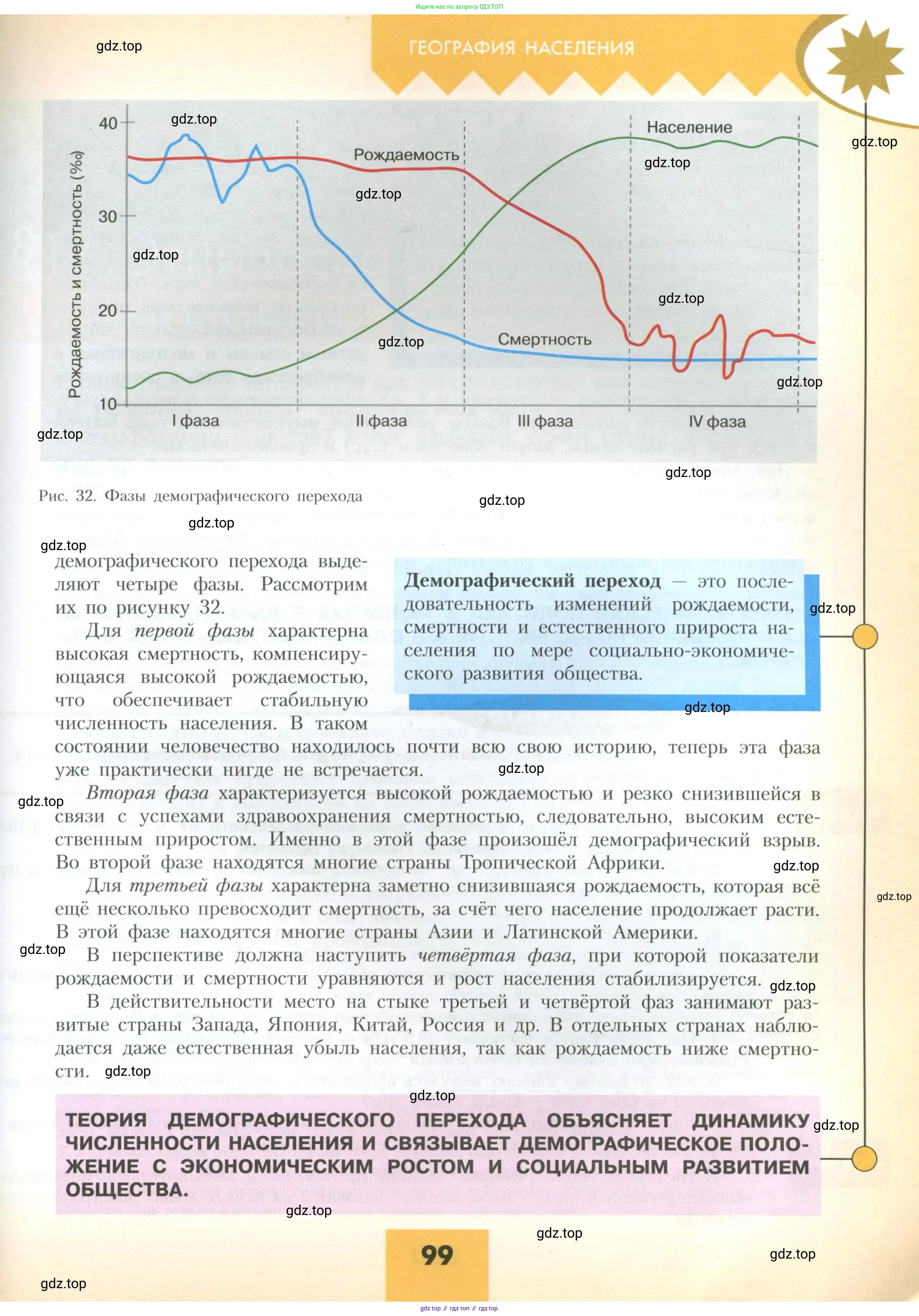 География, 10 класс Учебник, авторы: Гладкий Юрий Никифорович, Николина Вера Викторовна, издательство Просвещение, Москва, 2019, жёлтого цвета, страница 99