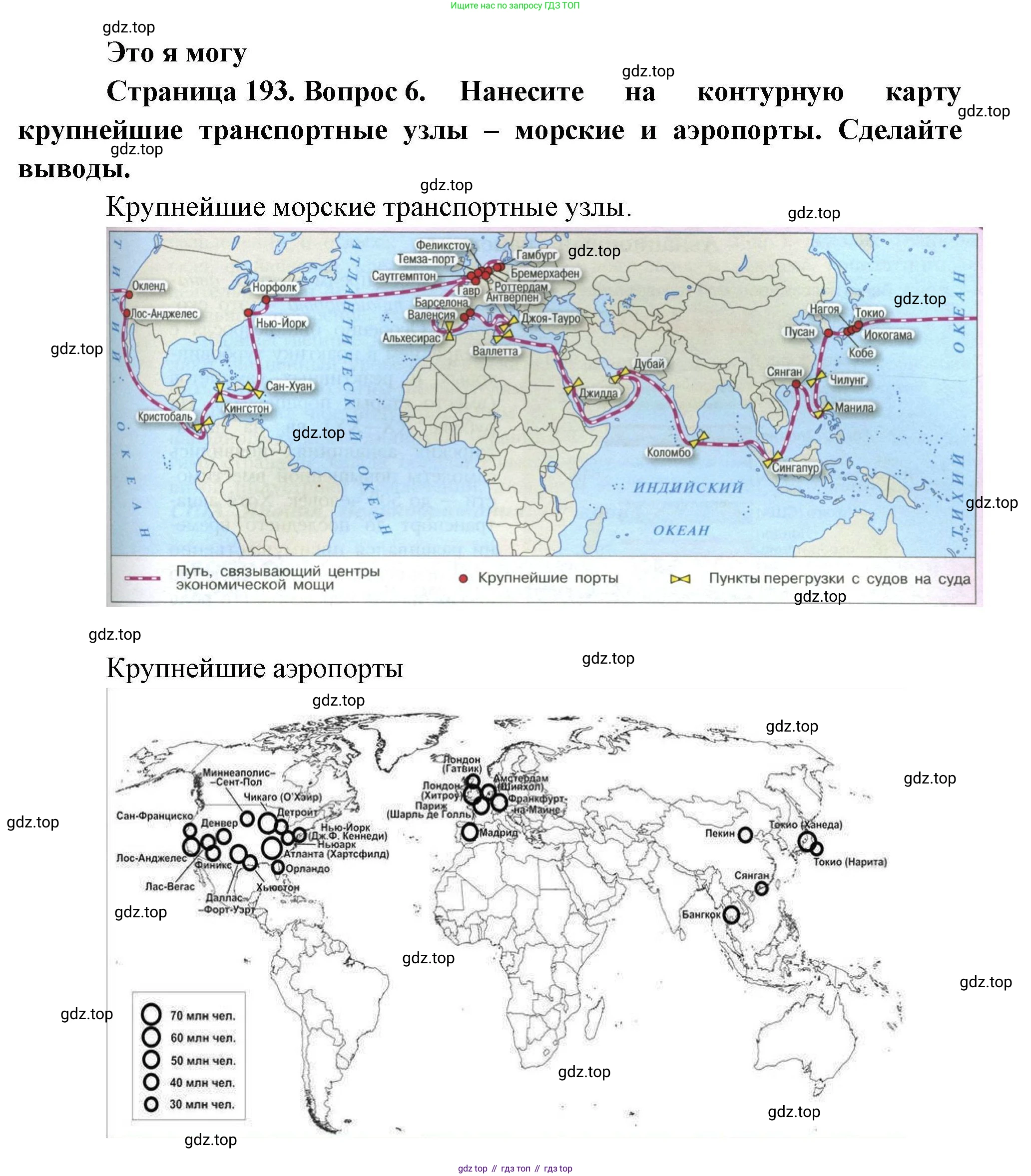 География, 10 класс Учебник, авторы: Гладкий Юрий Никифорович, Николина Вера Викторовна, издательство Просвещение, Москва, 2019, жёлтого цвета, страница 193, номер 6, Решение