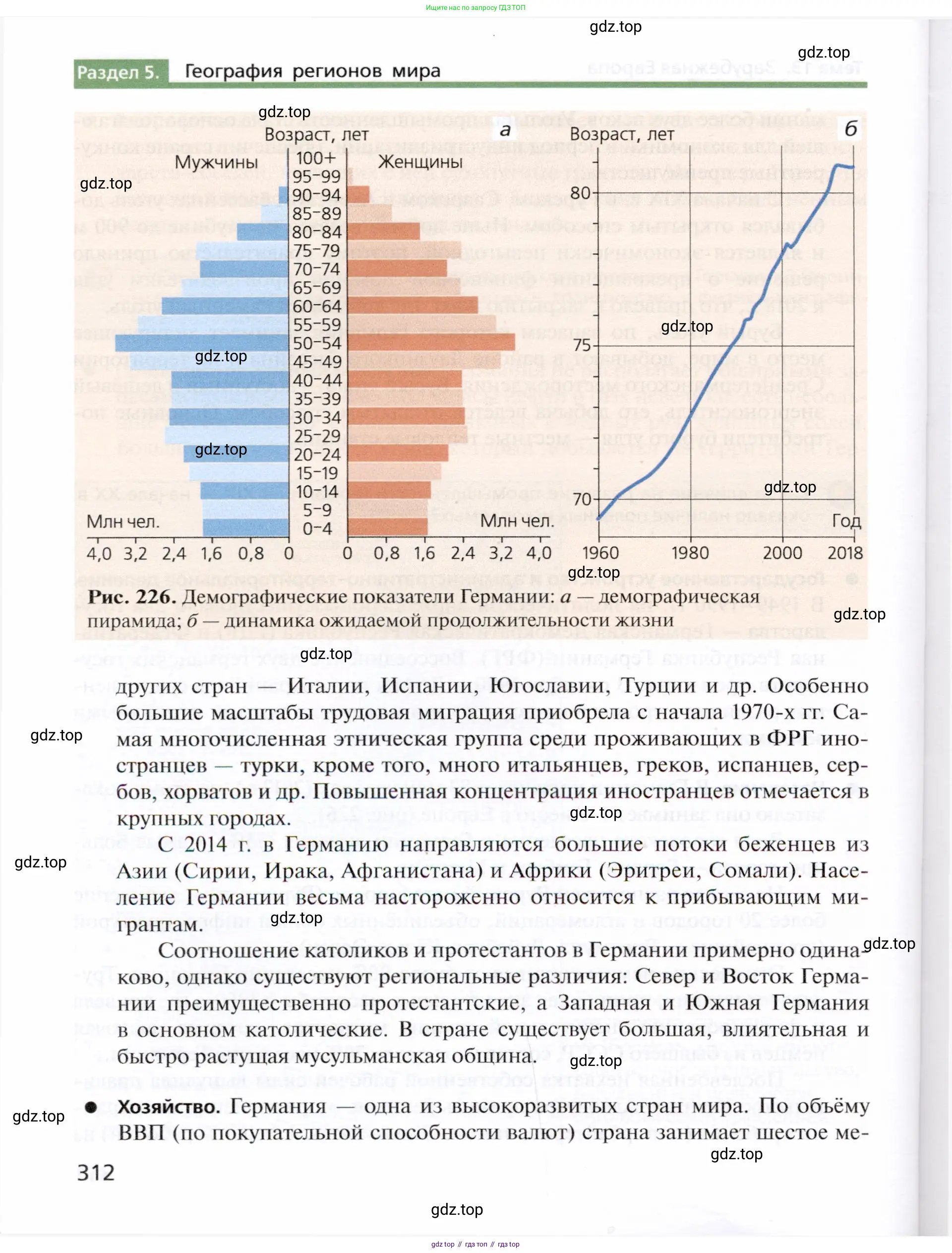 География, 10 класс Учебник, автор: Холина Вероника Николаевна, издательство Просвещение, Москва, 2019, белого цвета, страница 312