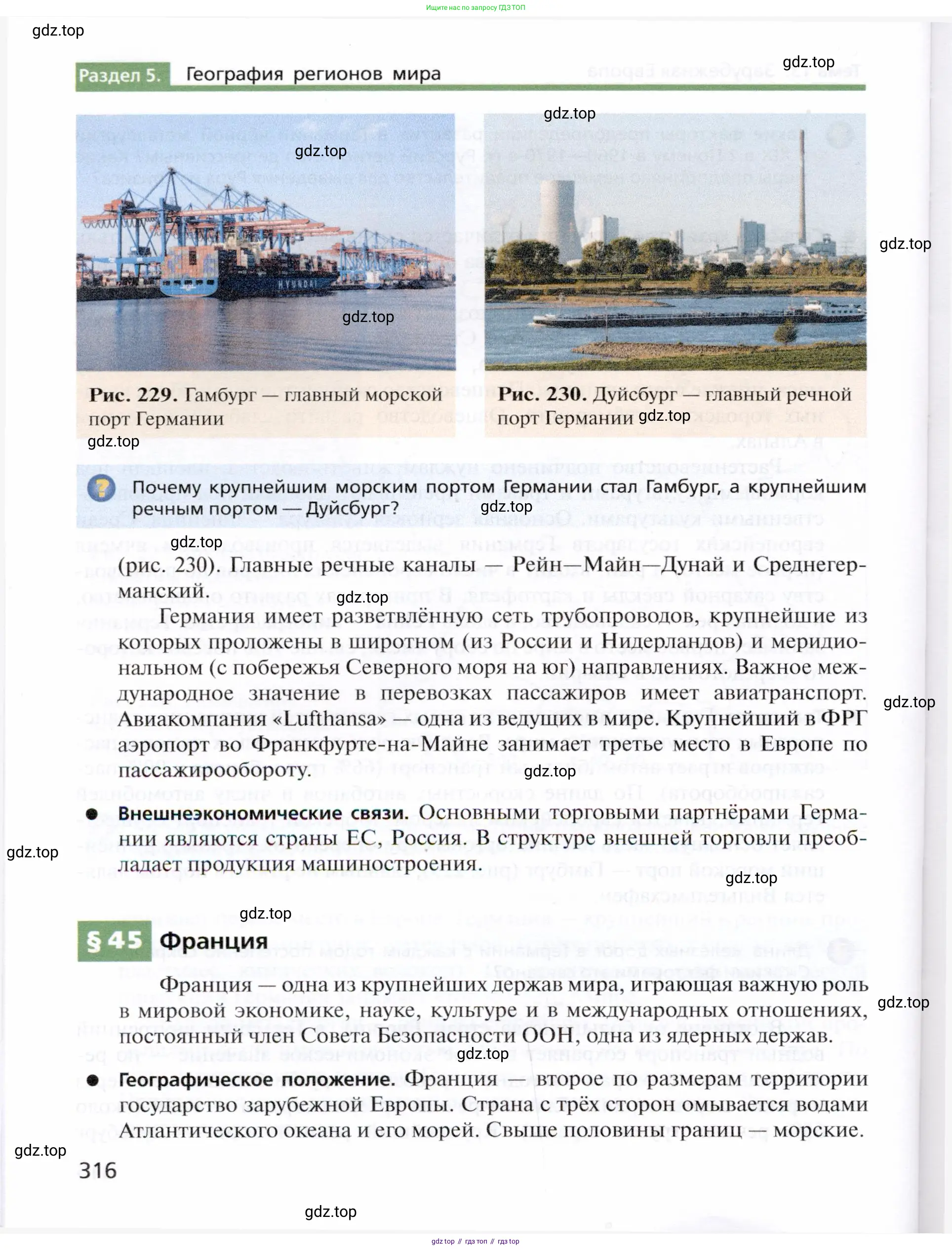 География, 10 класс Учебник, автор: Холина Вероника Николаевна, издательство Просвещение, Москва, 2019, белого цвета, страница 316