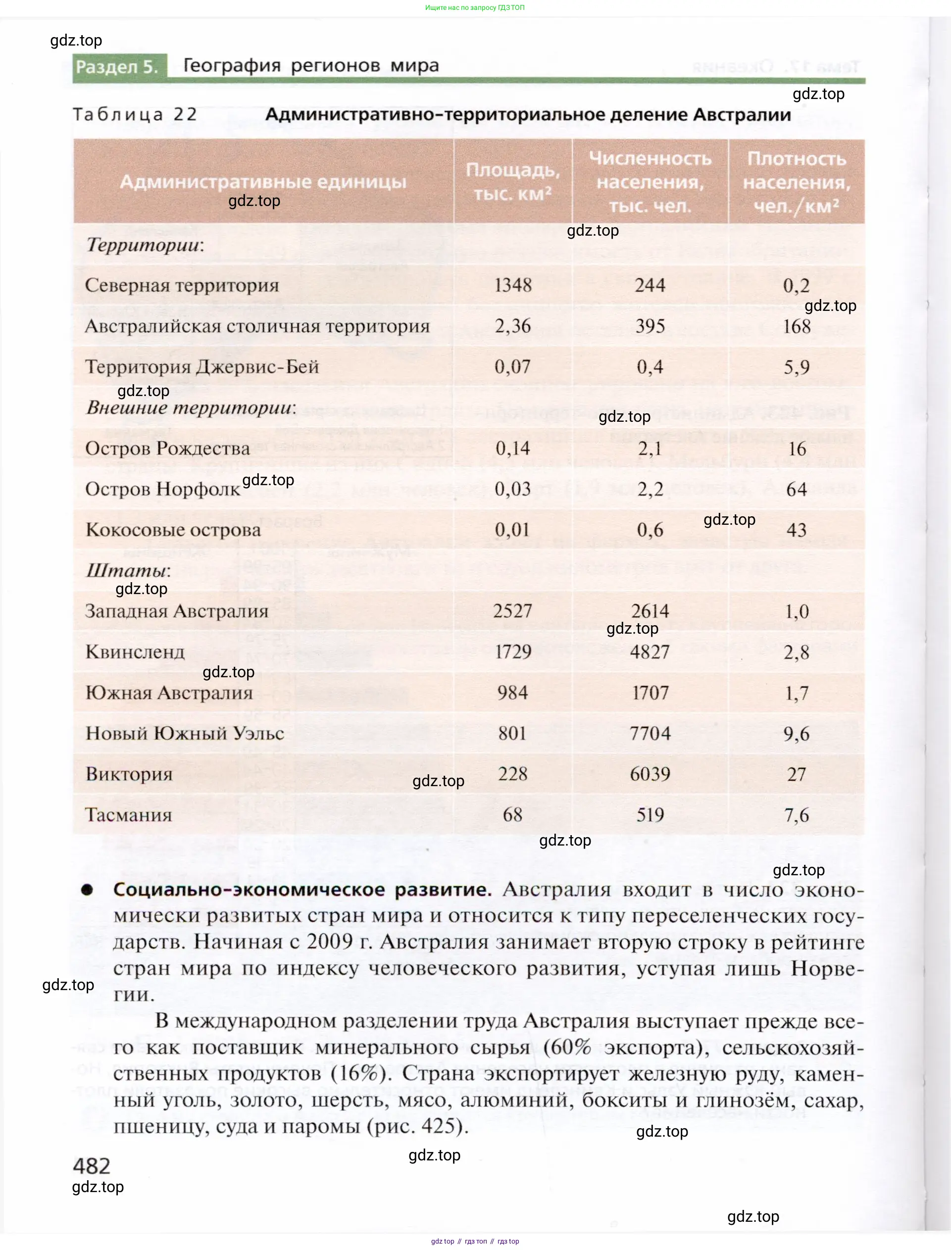 География, 10 класс Учебник, автор: Холина Вероника Николаевна, издательство Просвещение, Москва, 2019, белого цвета, страница 482