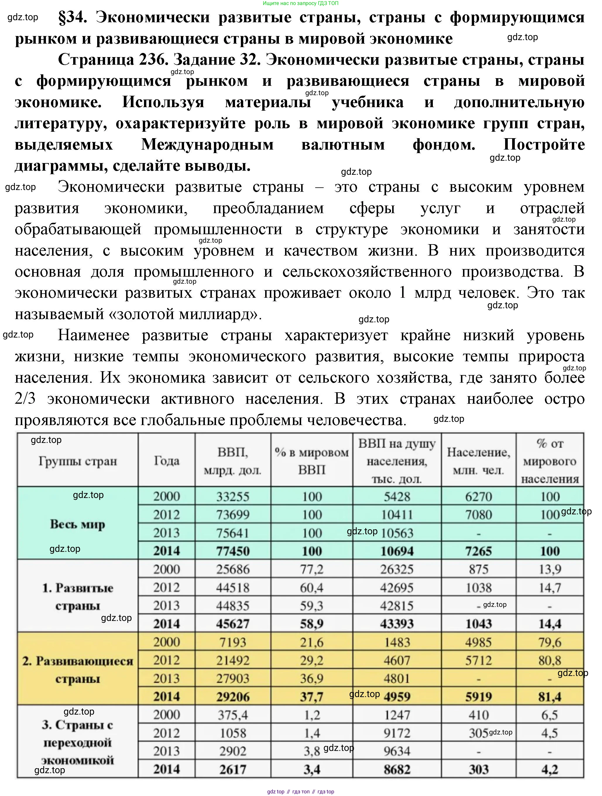 География, 10 класс Учебник, автор: Холина Вероника Николаевна, издательство Просвещение, Москва, 2019, белого цвета, страница 236, Решение
