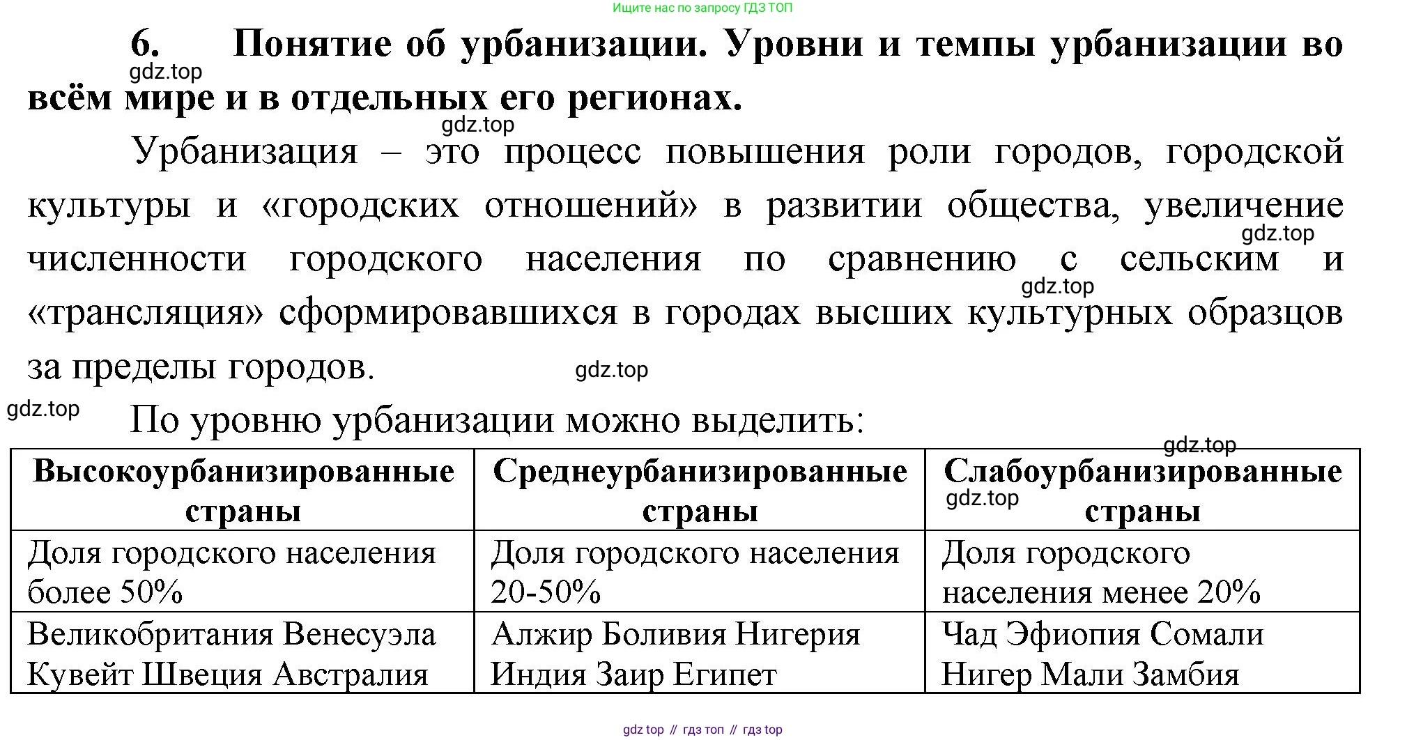 География, 10-11 класс Учебник, автор: Максаковский Владимир Павлович, издательство Просвещение, Москва, 2019, страница 96, номер 6, Решение