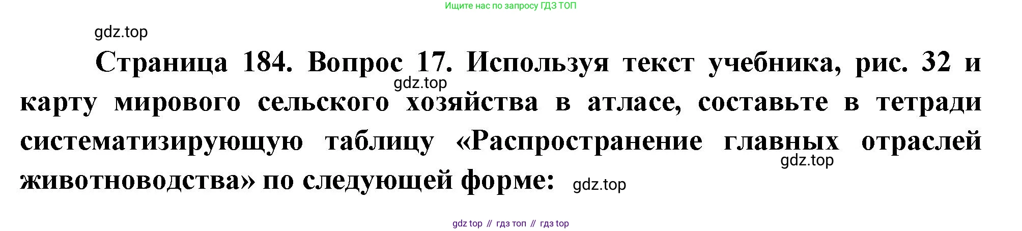 География, 10-11 класс Учебник, автор: Максаковский Владимир Павлович, издательство Просвещение, Москва, 2019, страница 184, номер 17, Решение