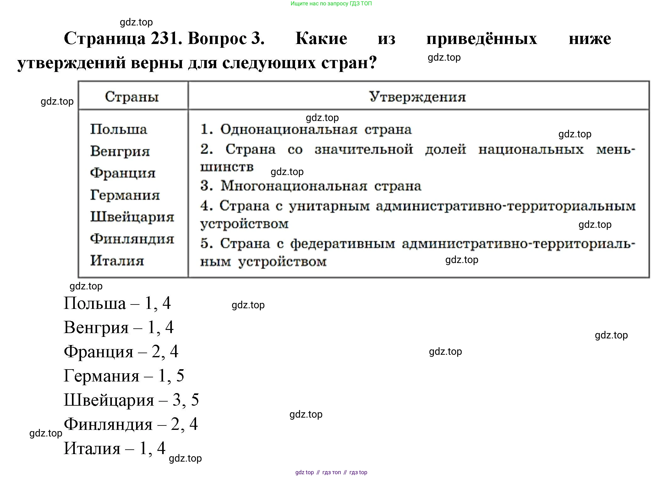 География, 10-11 класс Учебник, автор: Максаковский Владимир Павлович, издательство Просвещение, Москва, 2019, страница 231, номер 3, Решение