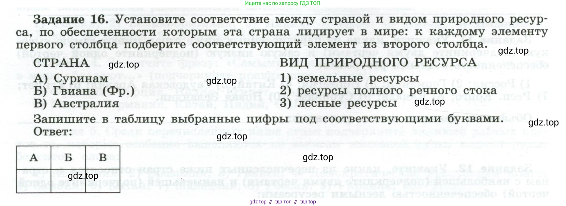 География, 10-11 класс рабочая тетрадь, авторы: Максаковский Владимир Павлович, Заяц Дмитрий Викторович, издательство Просвещение, Москва, 2019, страница 10, номер 16, Условие