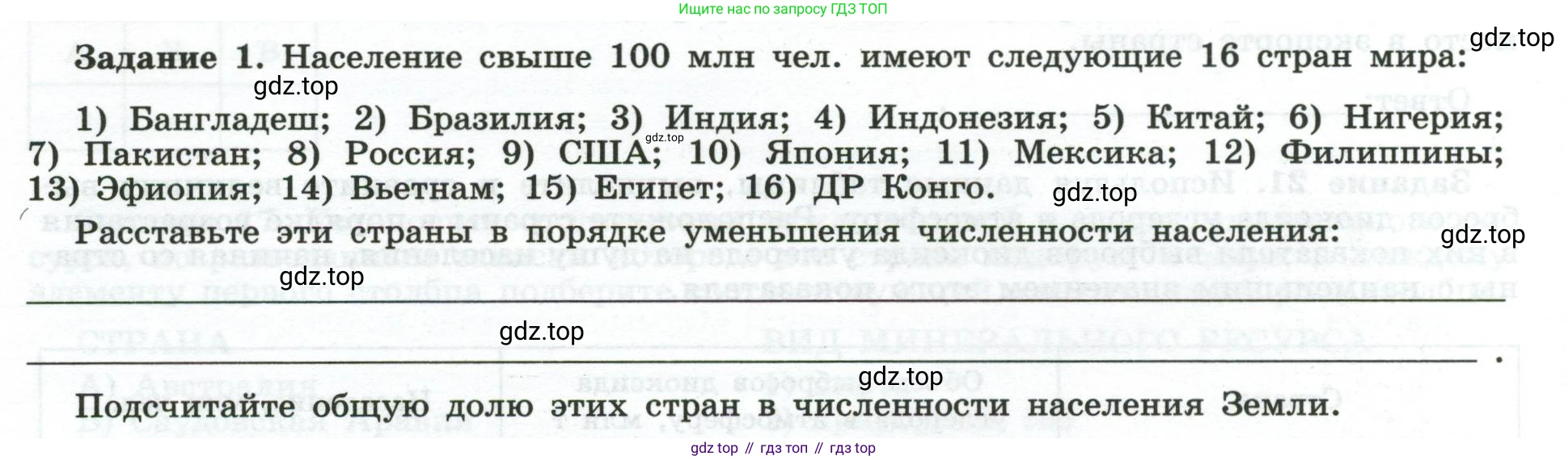 География, 10-11 класс рабочая тетрадь, авторы: Максаковский Владимир Павлович, Заяц Дмитрий Викторович, издательство Просвещение, Москва, 2019, страница 12, номер 1, Условие