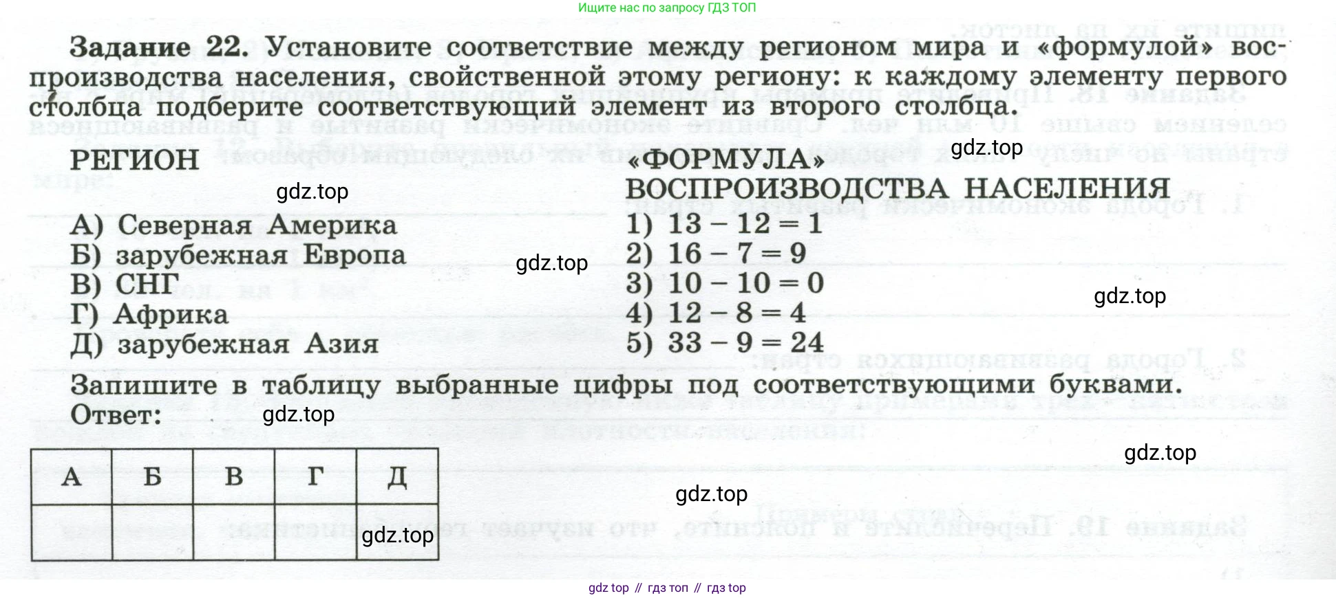 География, 10-11 класс рабочая тетрадь, авторы: Максаковский Владимир Павлович, Заяц Дмитрий Викторович, издательство Просвещение, Москва, 2019, страница 16, номер 22, Условие