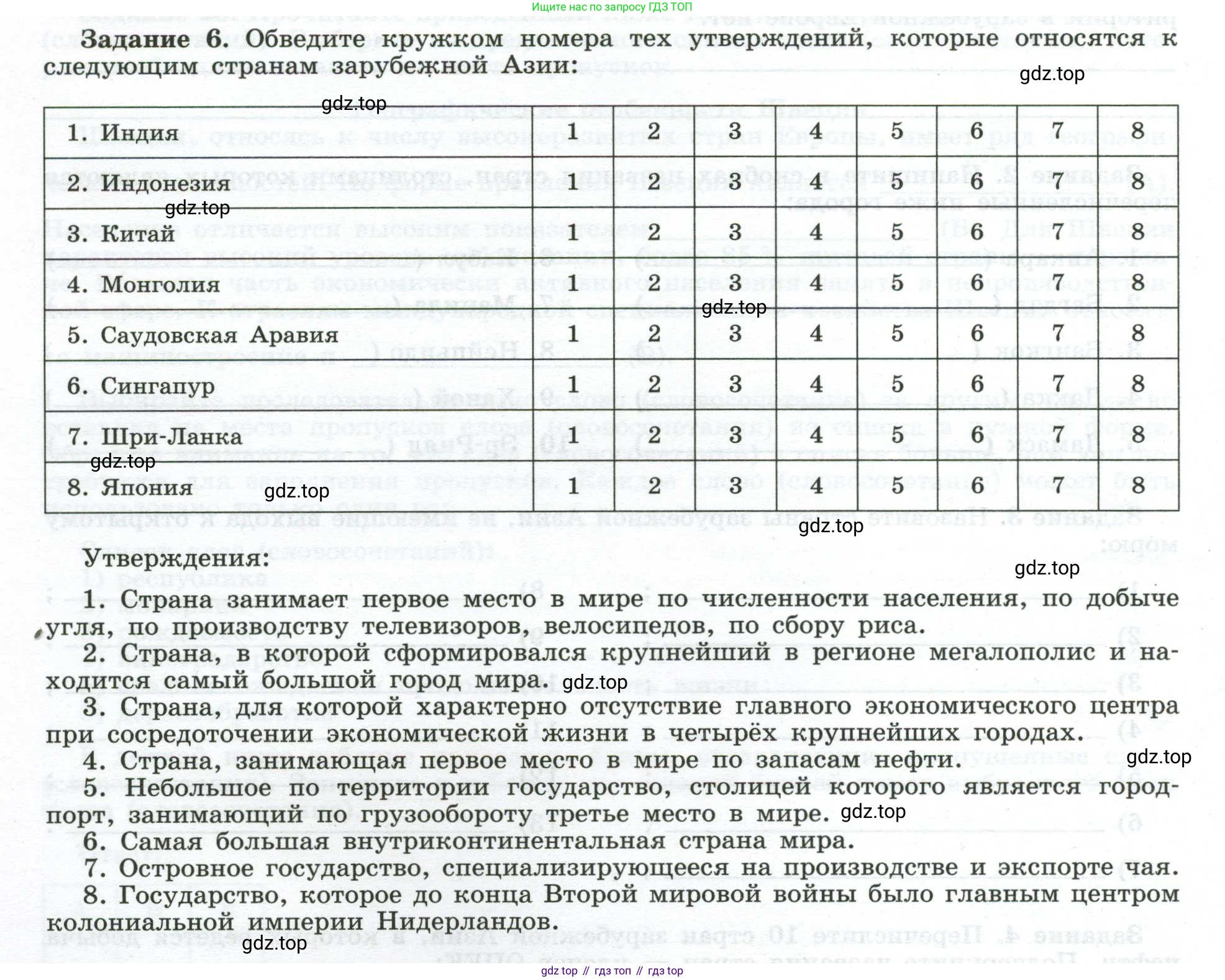 География, 10-11 класс рабочая тетрадь, авторы: Максаковский Владимир Павлович, Заяц Дмитрий Викторович, издательство Просвещение, Москва, 2019, страница 38, номер 6, Условие