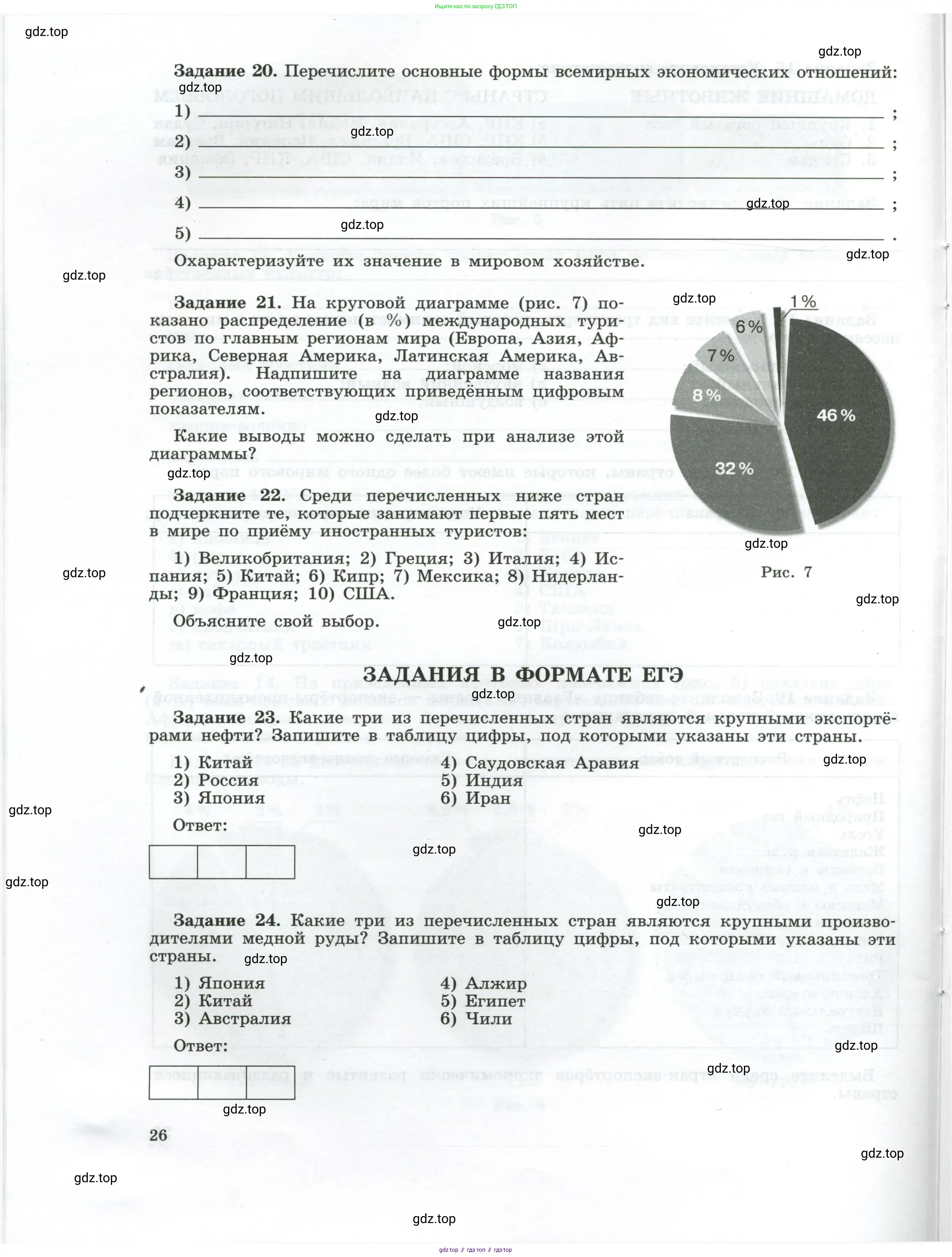 География, 10-11 класс рабочая тетрадь, авторы: Максаковский Владимир Павлович, Заяц Дмитрий Викторович, издательство Просвещение, Москва, 2019, страница 26