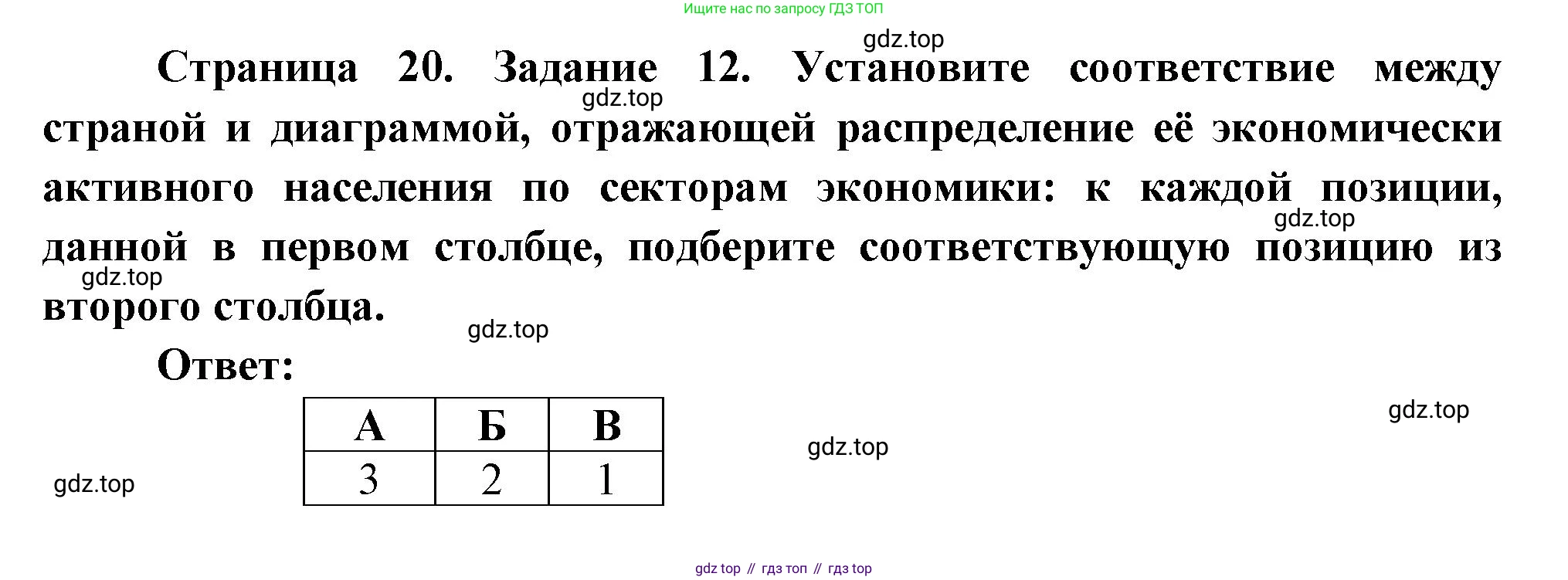 География, 10-11 класс рабочая тетрадь, авторы: Максаковский Владимир Павлович, Заяц Дмитрий Викторович, издательство Просвещение, Москва, 2019, страница 20, номер 12, Решение