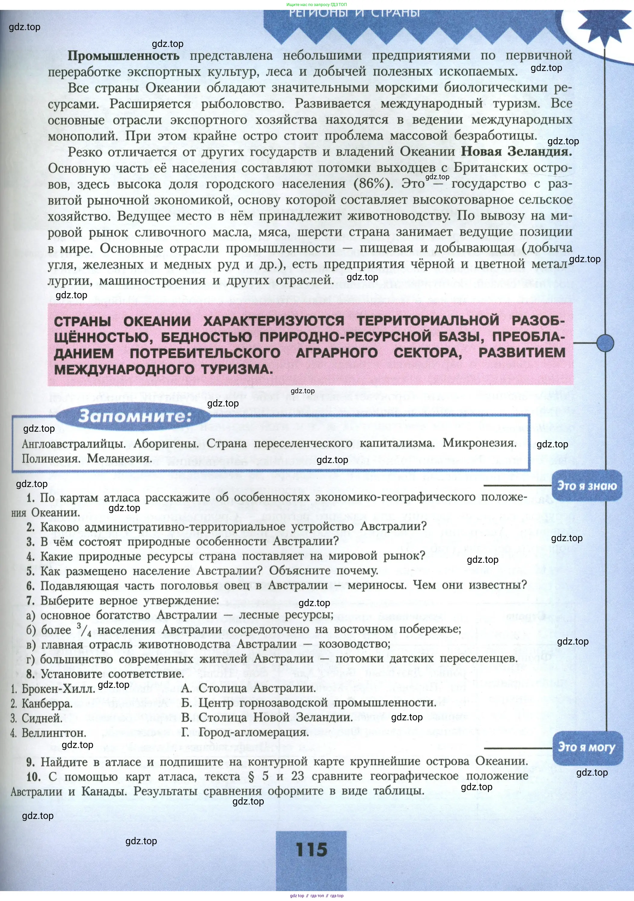 География, 11 класс Учебник, авторы: Гладкий Юрий Никифорович, Николина Вера Викторовна, издательство Просвещение, Москва, 2019, жёлтого цвета, страница 115