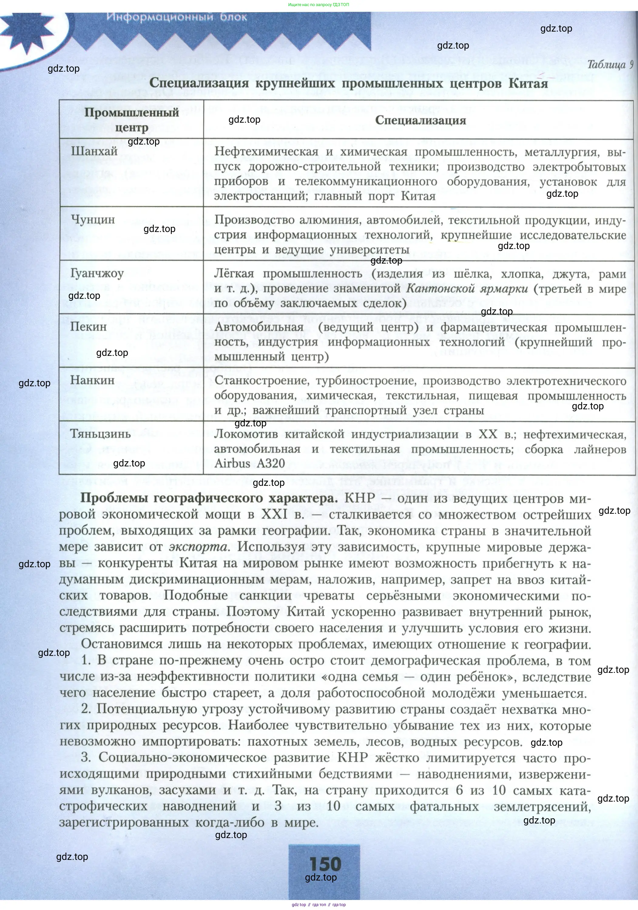География, 11 класс Учебник, авторы: Гладкий Юрий Никифорович, Николина Вера Викторовна, издательство Просвещение, Москва, 2019, жёлтого цвета, страница 150