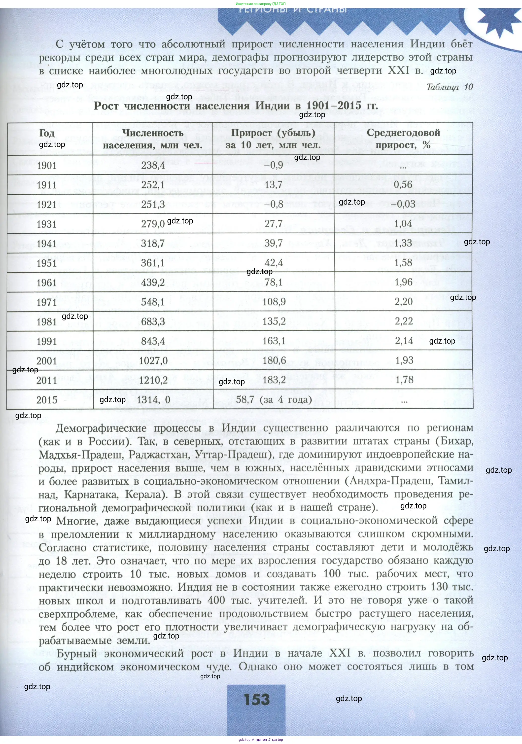 География, 11 класс Учебник, авторы: Гладкий Юрий Никифорович, Николина Вера Викторовна, издательство Просвещение, Москва, 2019, жёлтого цвета, страница 153