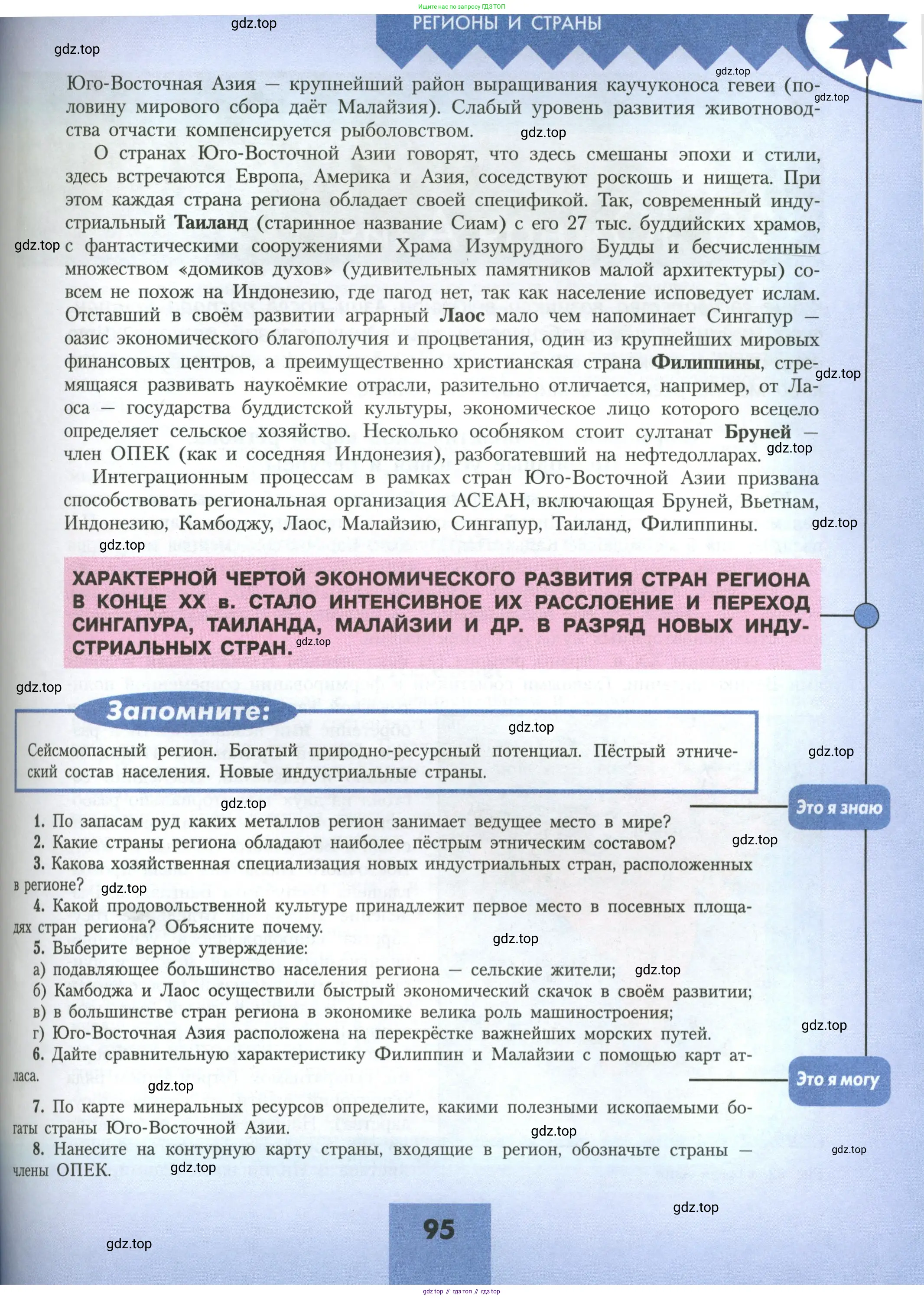 География, 11 класс Учебник, авторы: Гладкий Юрий Никифорович, Николина Вера Викторовна, издательство Просвещение, Москва, 2019, жёлтого цвета, страница 95
