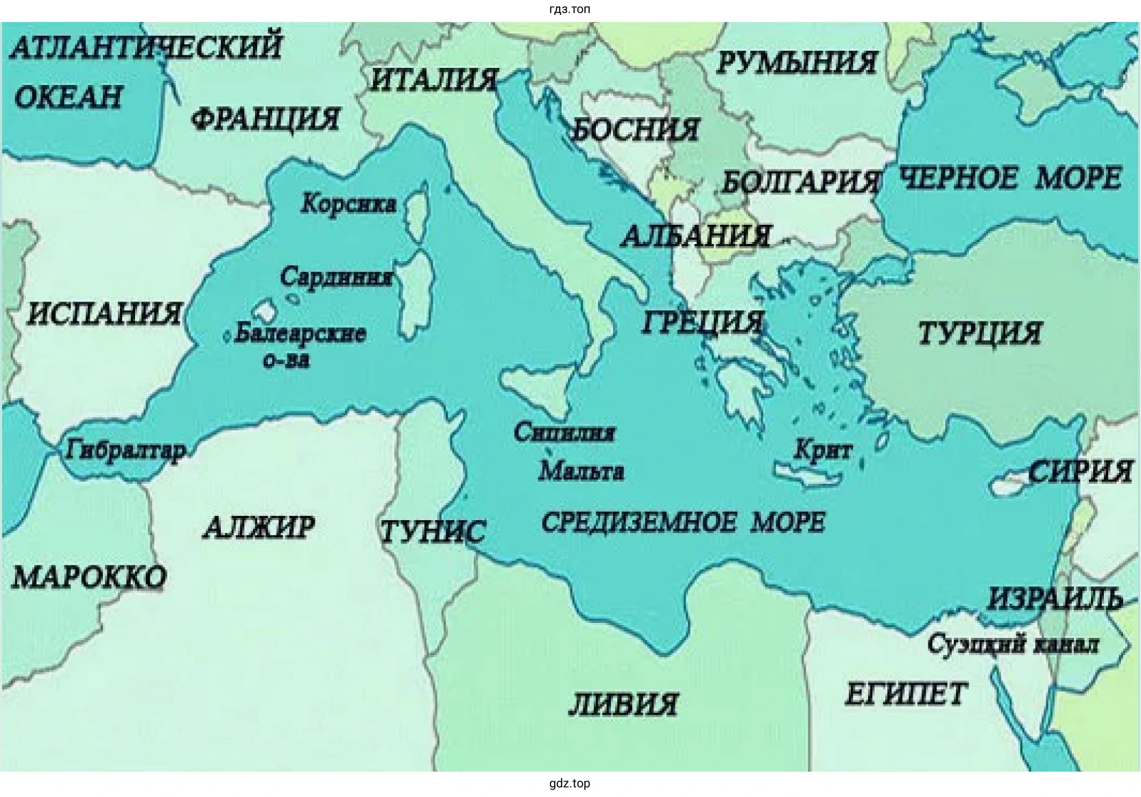 Рисунок 1. Страны Средиземноморского региона.
