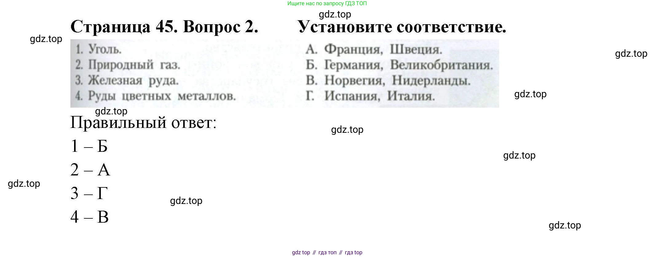 География, 11 класс Учебник, авторы: Гладкий Юрий Никифорович, Николина Вера Викторовна, издательство Просвещение, Москва, 2019, жёлтого цвета, страница 45, номер 2, Решение