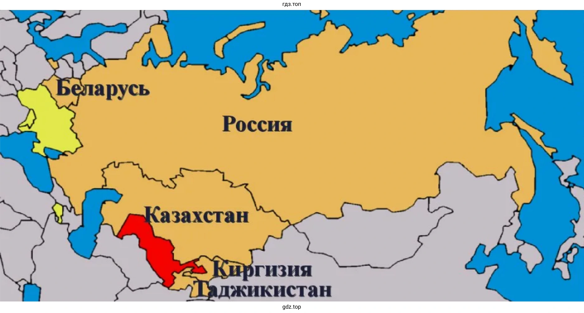 Рисунок 3. Карта. Страны, входящие в Евразийское экономическое сообщество.