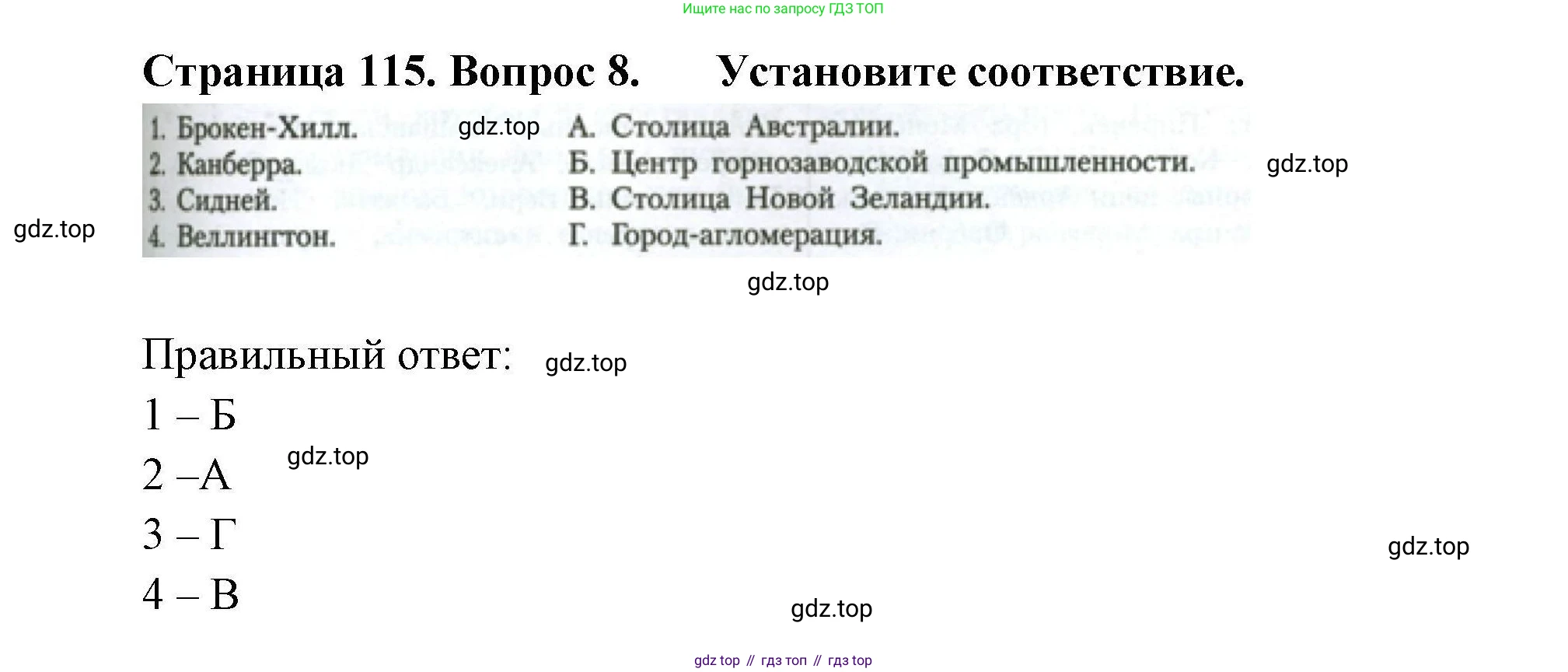 География, 11 класс Учебник, авторы: Гладкий Юрий Никифорович, Николина Вера Викторовна, издательство Просвещение, Москва, 2019, жёлтого цвета, страница 115, номер 8, Решение
