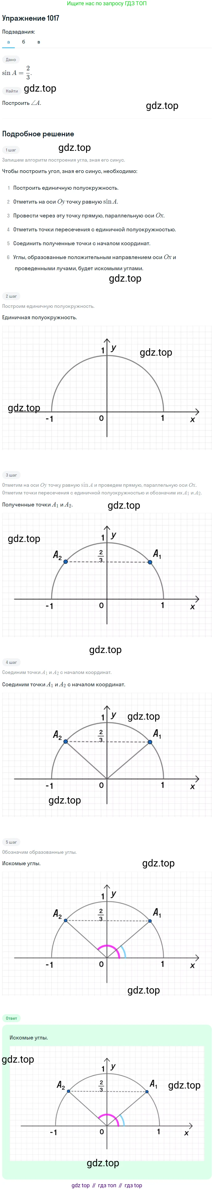 Геометрия, 7-9 класс Учебник, авторы: Атанасян Левон Сергеевич, Бутузов Валентин Фёдорович, Кадомцев Сергей Борисович, Позняк Эдуард Генрихович, Юдина Ирина Игоревна, издательство Просвещение, Москва, 2013 - 2022, страница 251, номер 1017, Решение 1