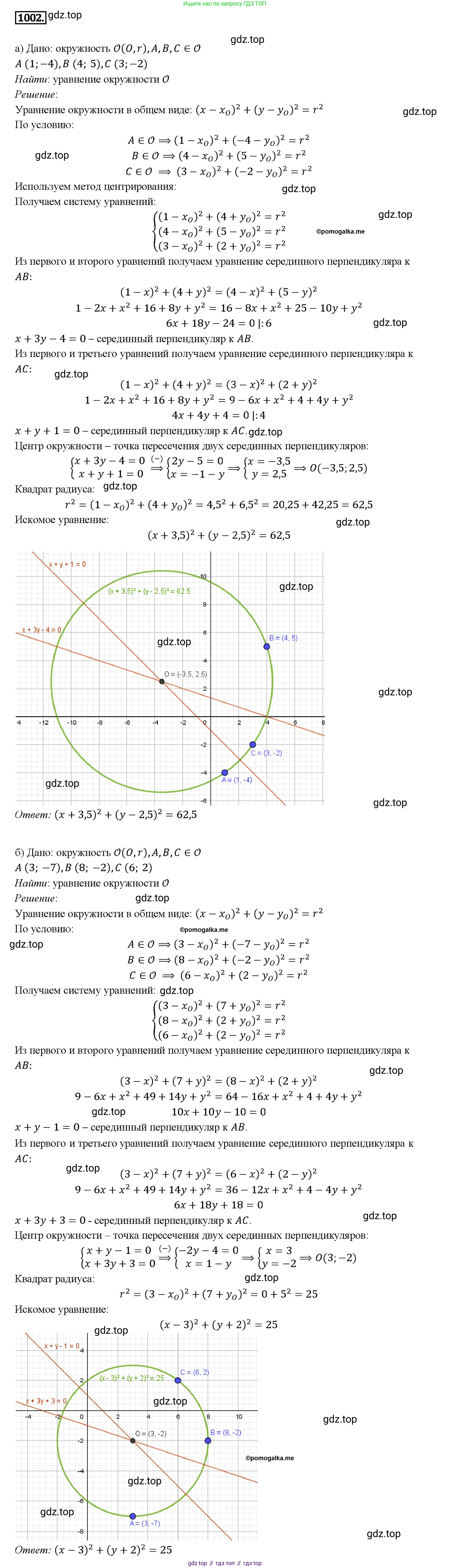 ГДЗ Геометрия, 7-9 класс Учебник, авторы: Атанасян Левон Сергеевич, Бутузов Валентин Фёдорович, Кадомцев Сергей Борисович, Позняк Эдуард Генрихович, Юдина Ирина Игоревна, издательство Просвещение, Москва, 2013 - 2022, страница 246, номер 1002, Решение 4