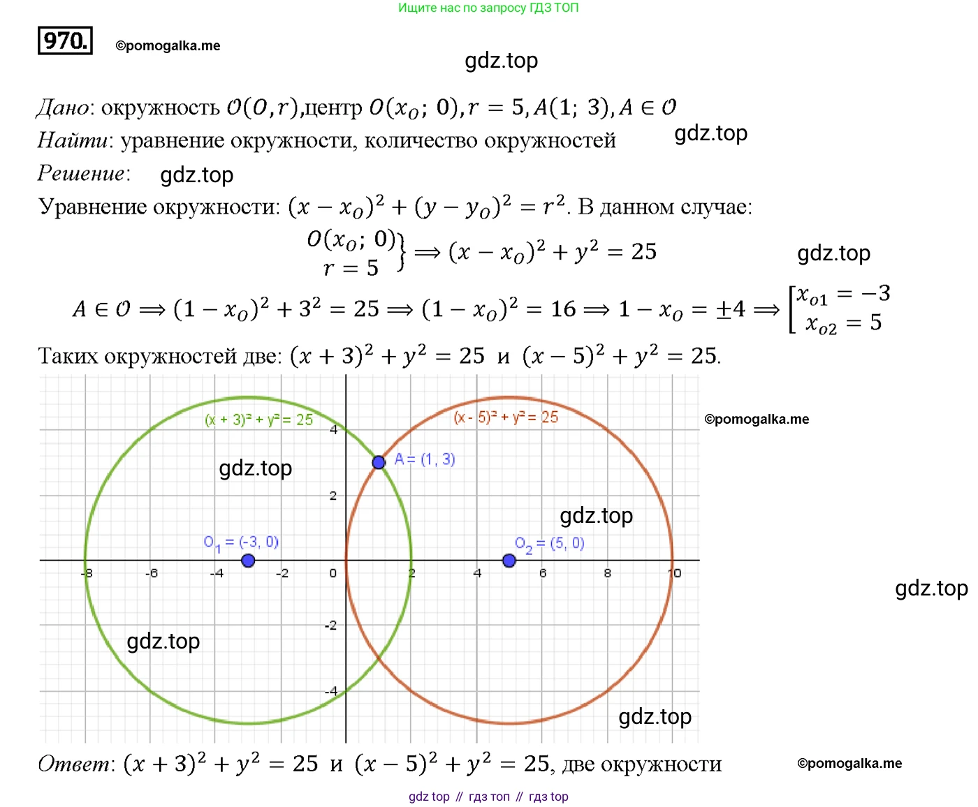 Геометрия, 7-9 класс Учебник, авторы: Атанасян Левон Сергеевич, Бутузов Валентин Фёдорович, Кадомцев Сергей Борисович, Позняк Эдуард Генрихович, Юдина Ирина Игоревна, издательство Просвещение, Москва, 2013 - 2022, страница 241, номер 970, Решение 4