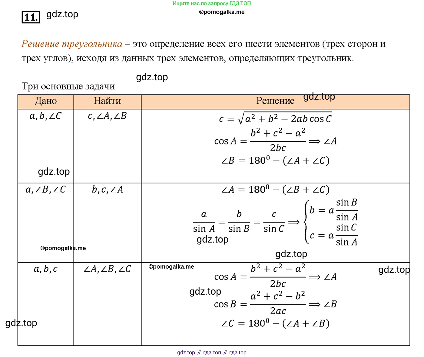 ГДЗ Геометрия, 7-9 класс Учебник, авторы: Атанасян Левон Сергеевич, Бутузов Валентин Фёдорович, Кадомцев Сергей Борисович, Позняк Эдуард Генрихович, Юдина Ирина Игоревна, издательство Просвещение, Москва, 2013 - 2022, страница 266, номер 11, Решение 4