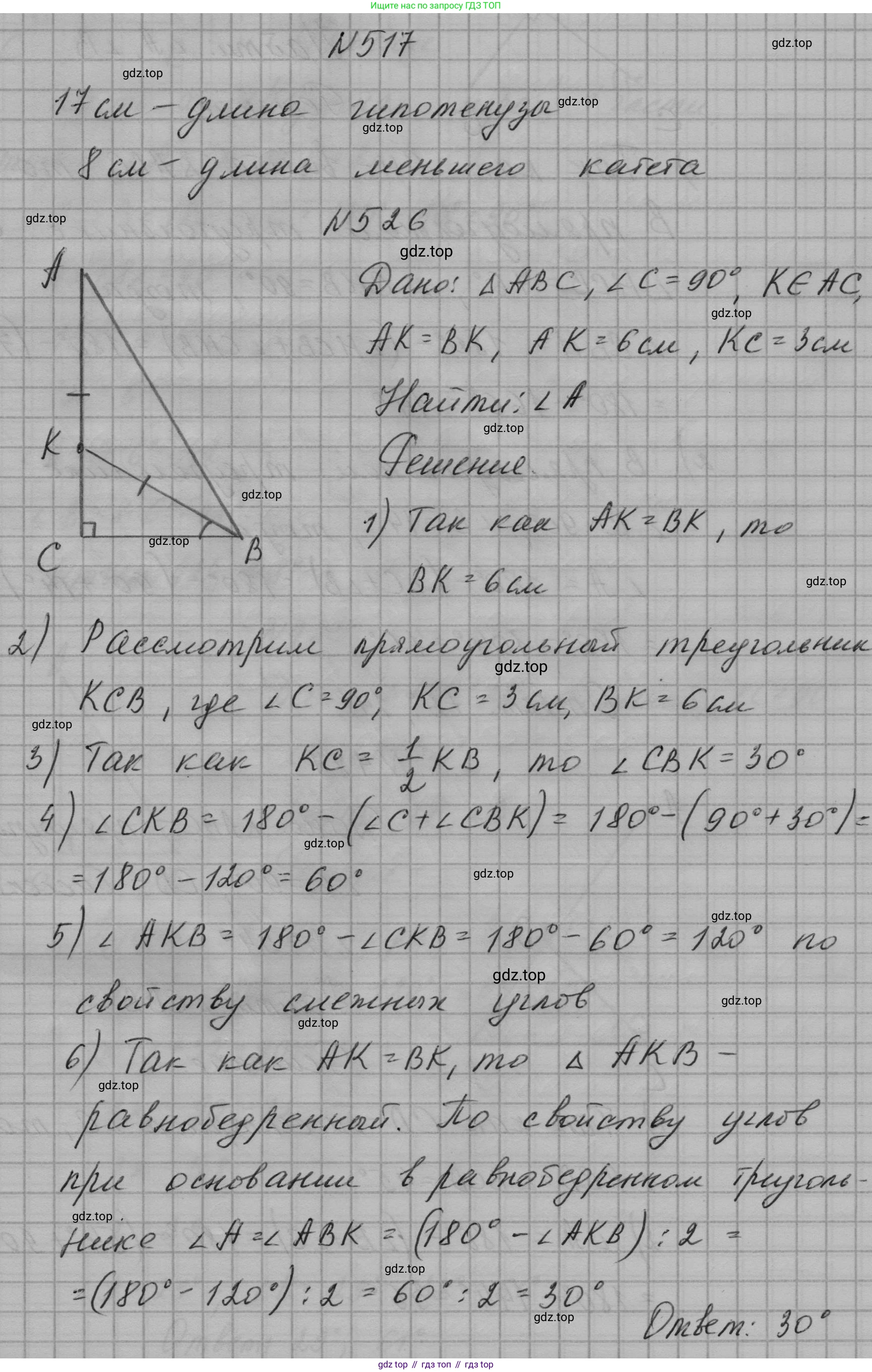 ГДЗ Геометрия, 7 класс Учебник, авторы: Мерзляк Аркадий Григорьевич, Полонский Виталий Борисович, Якир Михаил Семёнович, издательство Просвещение, Москва, 2023, оранжевого цвета, страница 132, номер 517, Решение 1 (2023)