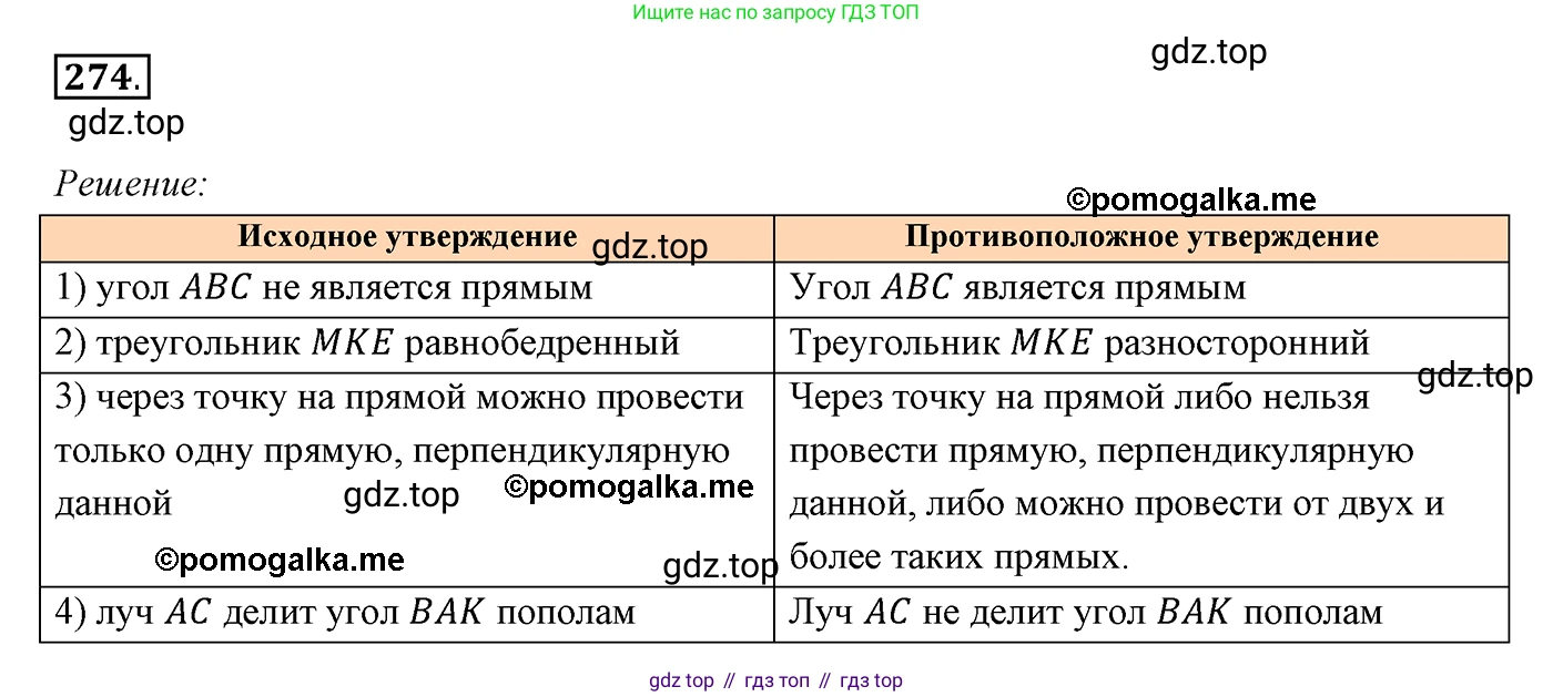 ГДЗ Геометрия, 7 класс Учебник, авторы: Мерзляк Аркадий Григорьевич, Полонский Виталий Борисович, Якир Михаил Семёнович, издательство Просвещение, Москва, 2023, оранжевого цвета, страница 80, номер 274, Решение 3 (2015-2022)