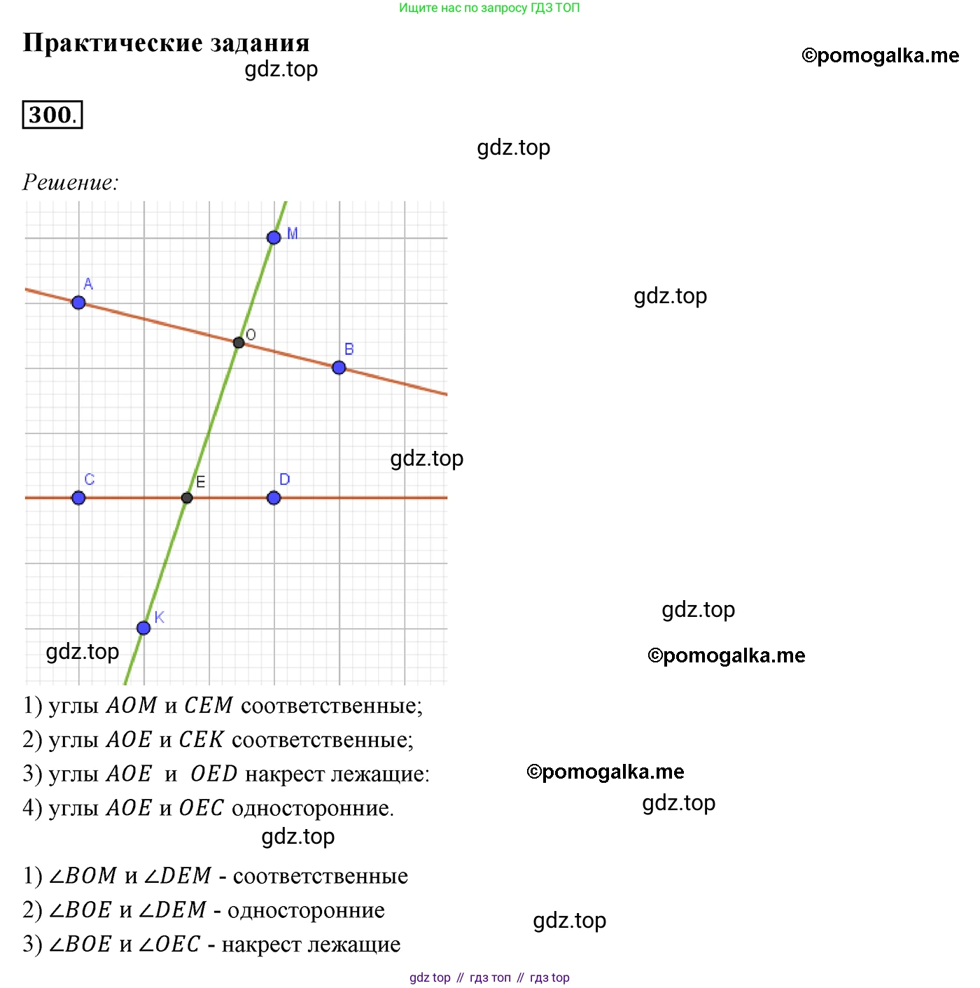 ГДЗ Геометрия, 7 класс Учебник, авторы: Мерзляк Аркадий Григорьевич, Полонский Виталий Борисович, Якир Михаил Семёнович, издательство Просвещение, Москва, 2023, оранжевого цвета, страница 87, номер 300, Решение 3 (2015-2022)