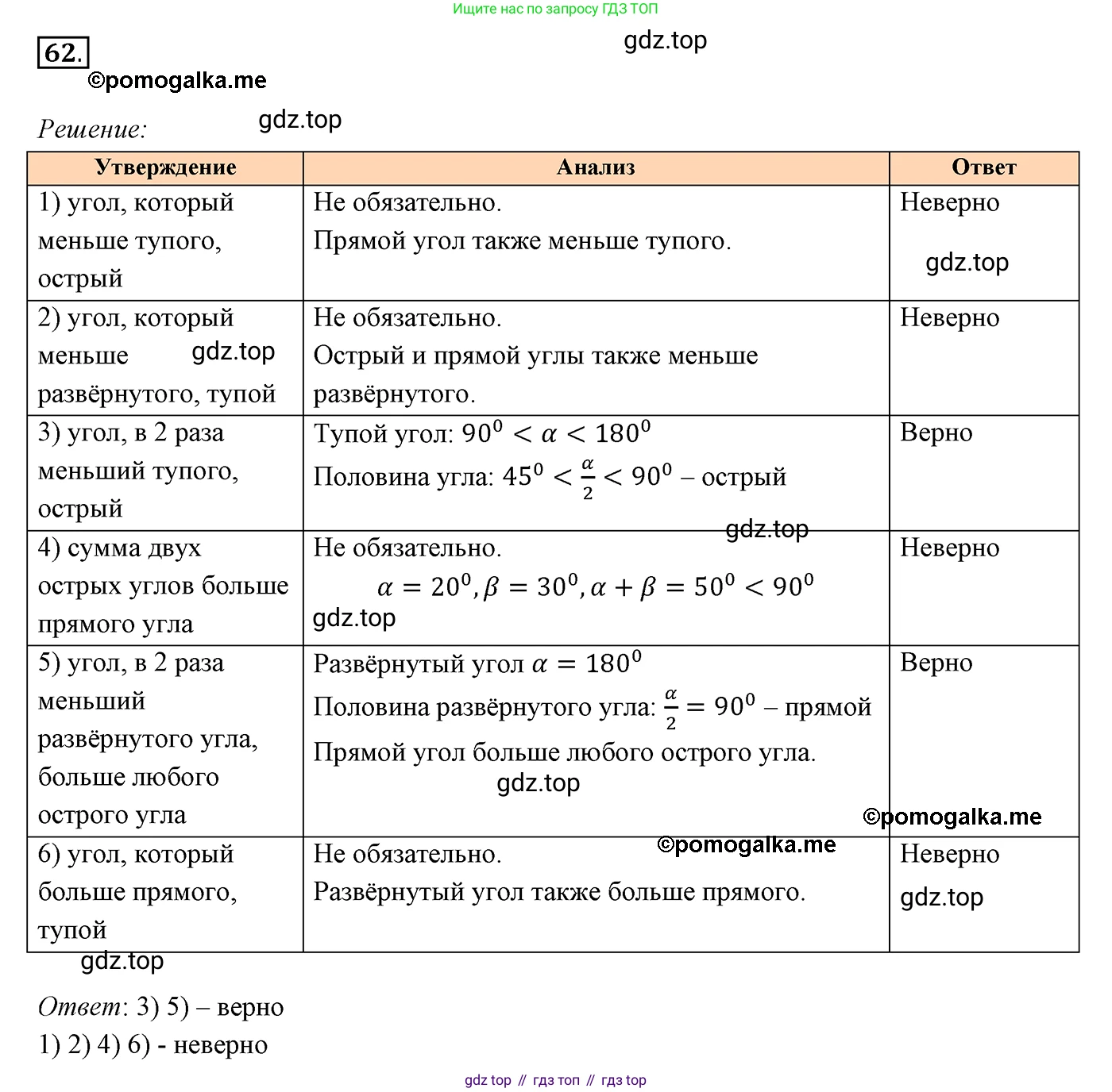 ГДЗ Геометрия, 7 класс Учебник, авторы: Мерзляк Аркадий Григорьевич, Полонский Виталий Борисович, Якир Михаил Семёнович, издательство Просвещение, Москва, 2023, оранжевого цвета, страница 28, номер 62, Решение 3 (2015-2022)