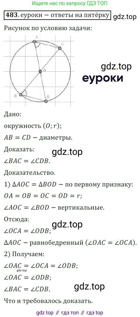ГДЗ Геометрия, 7 класс Учебник, авторы: Мерзляк Аркадий Григорьевич, Полонский Виталий Борисович, Якир Михаил Семёнович, издательство Просвещение, Москва, 2023, оранжевого цвета, страница 128, номер 483, Решение 5 (2015-2022)