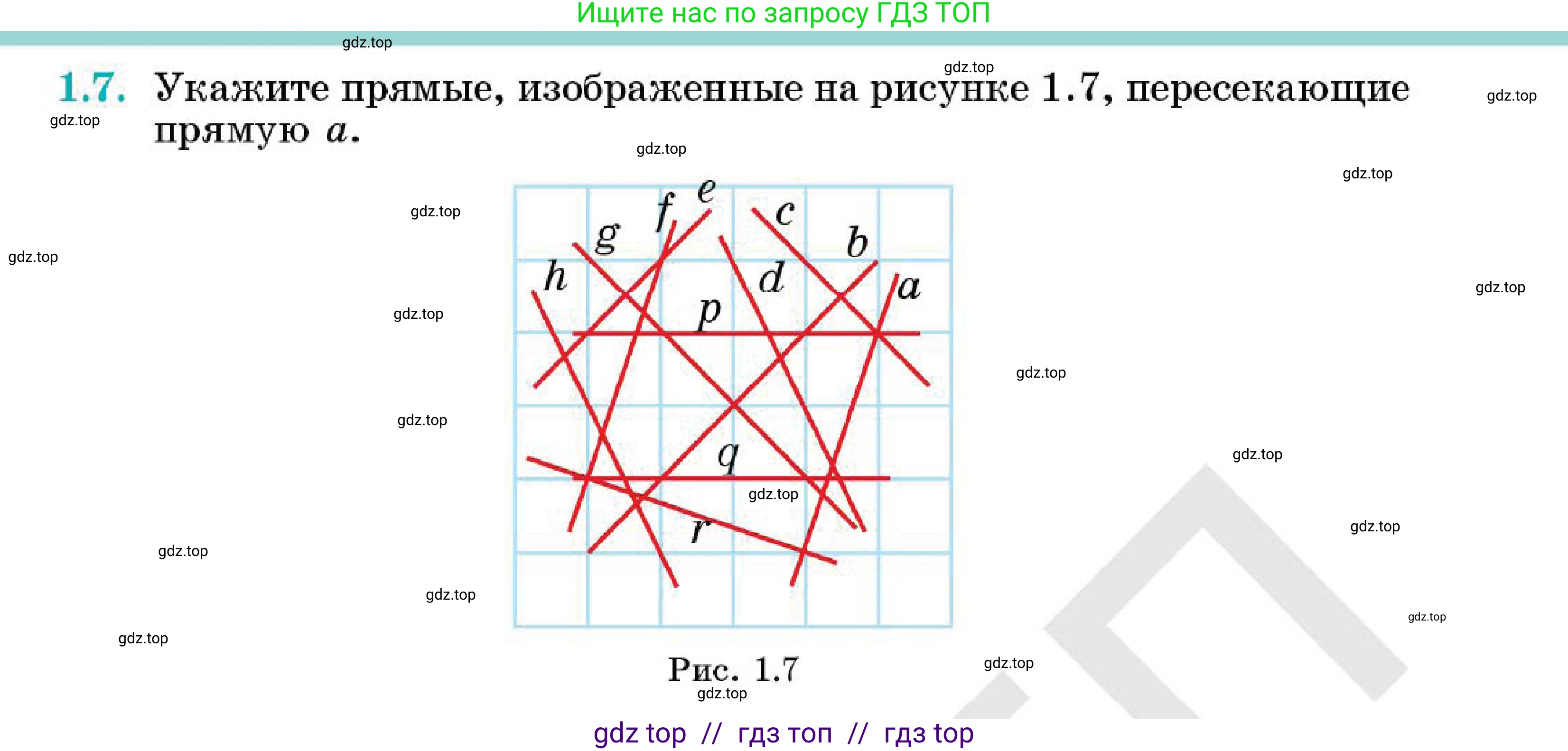 Геометрия, 7 класс Учебник, авторы: Смирнов Владимир Алексеевич, Туяков Есенкельды Алыбаевич, Мамутова Дария Сапаковна, Сансызбай Толганай Канапиякызы, издательство Мектеп, Алматы, 2025, зелёного цвета, страница 9, номер 1.7, Условие