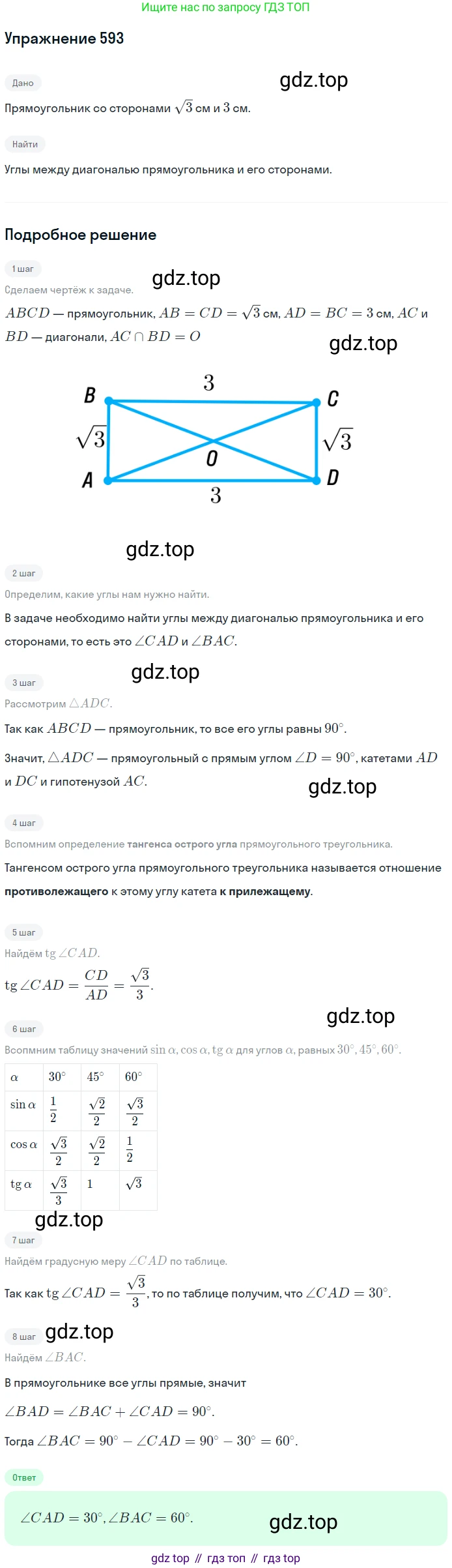 Геометрия, 8 класс Учебник, авторы: Мерзляк Аркадий Григорьевич, Полонский Виталий Борисович, Якир Михаил Семёнович, издательство Просвещение, Москва, 2023, розового цвета, страница 129, номер 593, Решение 1 (2015-2022)