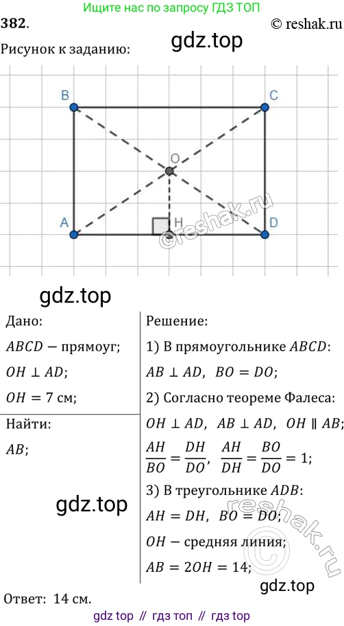 Геометрия, 8 класс Учебник, авторы: Мерзляк Аркадий Григорьевич, Полонский Виталий Борисович, Якир Михаил Семёнович, издательство Просвещение, Москва, 2023, розового цвета, страница 83, номер 382, Решение 2 (2015-2022)