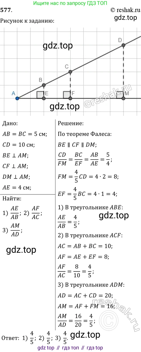 Геометрия, 8 класс Учебник, авторы: Мерзляк Аркадий Григорьевич, Полонский Виталий Борисович, Якир Михаил Семёнович, издательство Просвещение, Москва, 2023, розового цвета, страница 122, номер 577, Решение 2 (2015-2022)