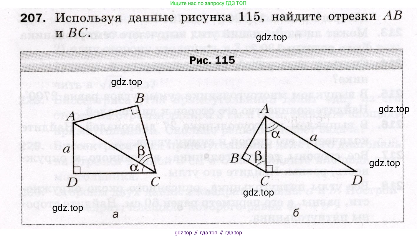ГДЗ Геометрия, 8 класс Дидактические материалы, авторы: Мерзляк Аркадий Григорьевич, Полонский Виталий Борисович, Рабинович Ефим Михайлович, Якир Михаил Семёнович, издательство Просвещение, Москва, 2021, страница 93, номер 207, Условие 2021