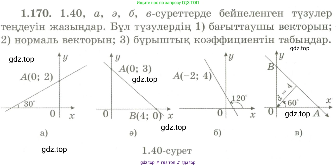 ГДЗ Геометрия, 9 класс Учебник, авторы: Шыныбеков Абдухали Насырович, Шыныбеков Данияр Абдухалиевич, Жумабаев Ринат Нурланович, издательство Атамұра, Алматы, 2019, голубого цвета, страница 64, номер 1.170, Условия kz