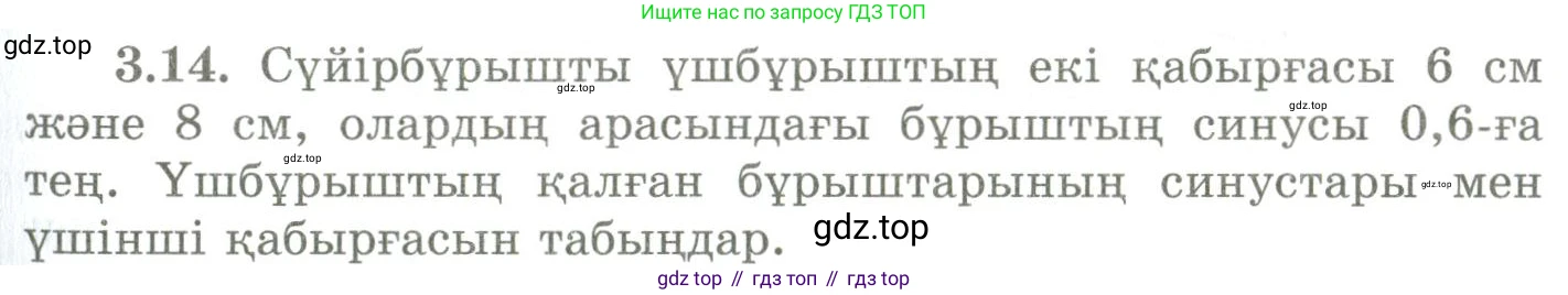 ГДЗ Геометрия, 9 класс Учебник, авторы: Шыныбеков Абдухали Насырович, Шыныбеков Данияр Абдухалиевич, Жумабаев Ринат Нурланович, издательство Атамұра, Алматы, 2019, голубого цвета, страница 111, номер 3.14, Условия kz