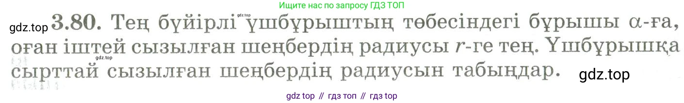 ГДЗ Геометрия, 9 класс Учебник, авторы: Шыныбеков Абдухали Насырович, Шыныбеков Данияр Абдухалиевич, Жумабаев Ринат Нурланович, издательство Атамұра, Алматы, 2019, голубого цвета, страница 123, номер 3.80, Условия kz