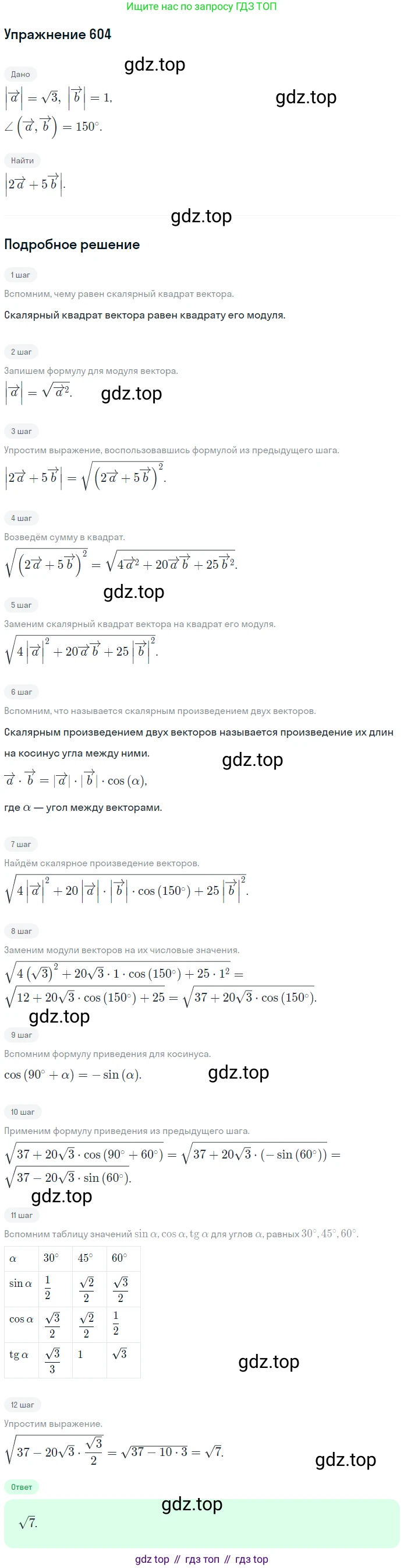 ГДЗ Геометрия, 9 класс Учебник, авторы: Мерзляк Аркадий Григорьевич, Полонский Виталий Борисович, Якир Михаил Семёнович, издательство Просвещение, Москва, 2019, оранжевого цвета, страница 143, номер 604, Решение 1