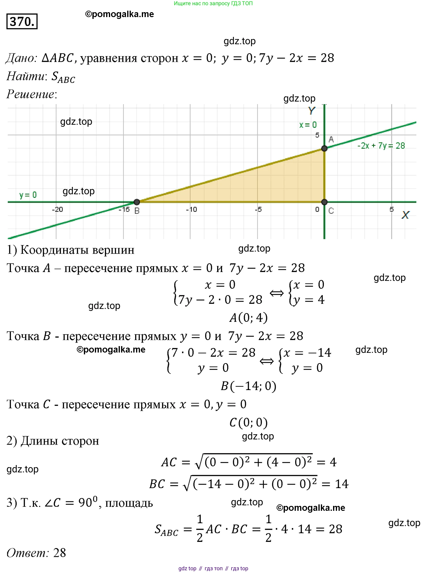 ГДЗ Геометрия, 9 класс Учебник, авторы: Мерзляк Аркадий Григорьевич, Полонский Виталий Борисович, Якир Михаил Семёнович, издательство Просвещение, Москва, 2019, оранжевого цвета, страница 91, номер 370, Решение 4